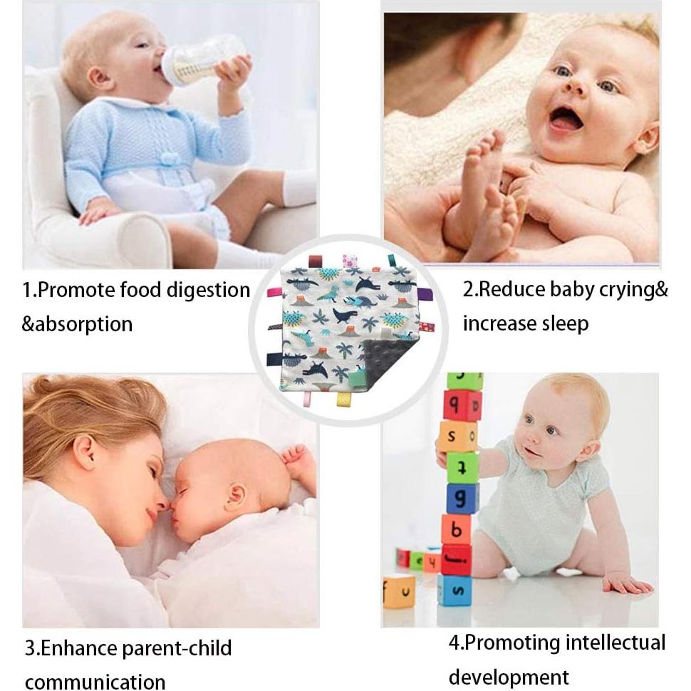 Manta de Seguridad para Bebé Yufiova Gris con Etiquetas Coloridas