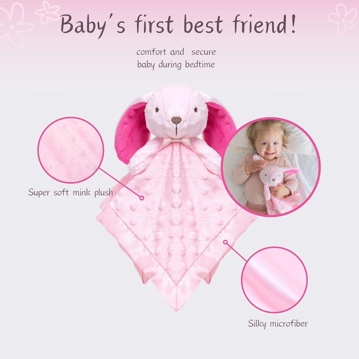 Manta de Seguridad SweetPea Bunny Rosa 35.56x35.56cm Lavable