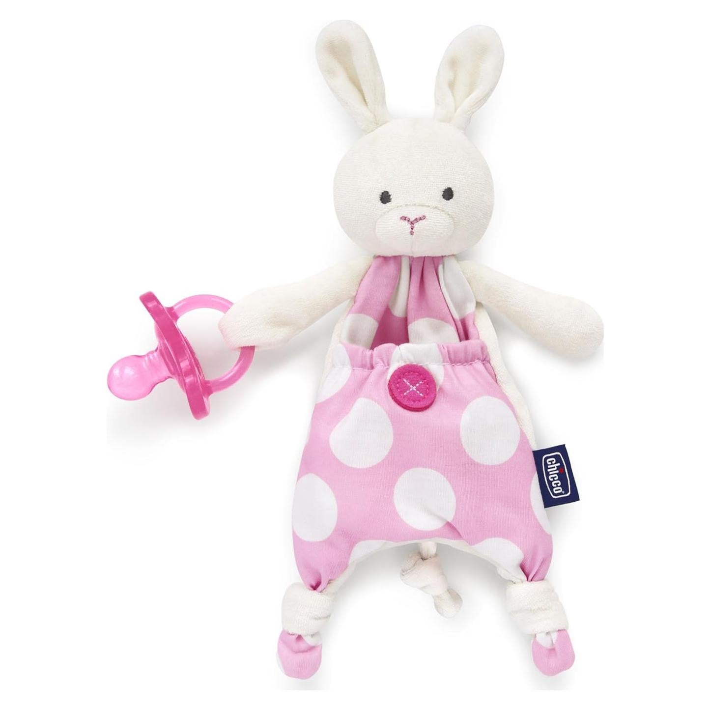 Chicco Pocket Buddies Conejo Rosa Suave Sujetador de Chupete