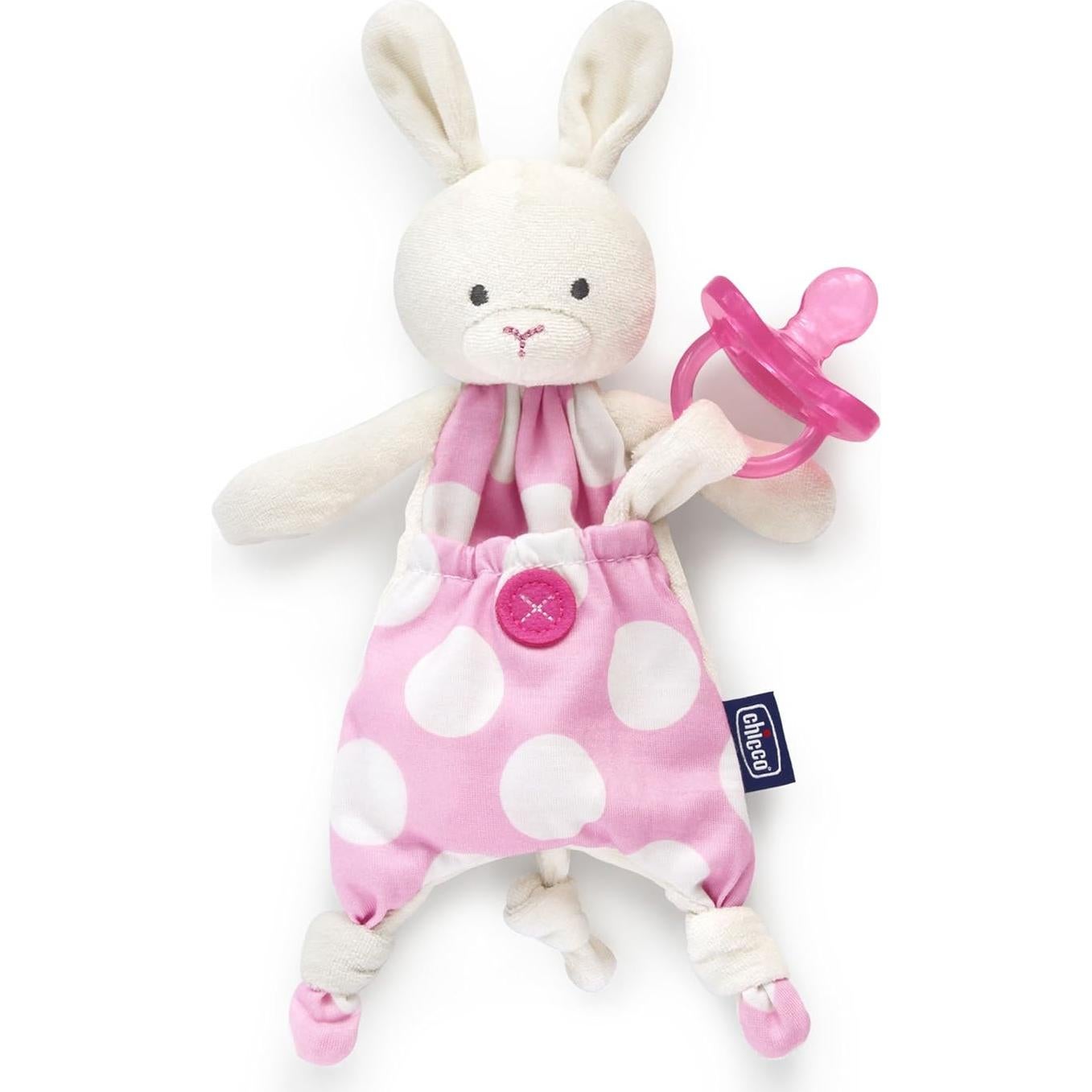 Chicco Pocket Buddies Conejo Rosa Suave Sujetador de Chupete