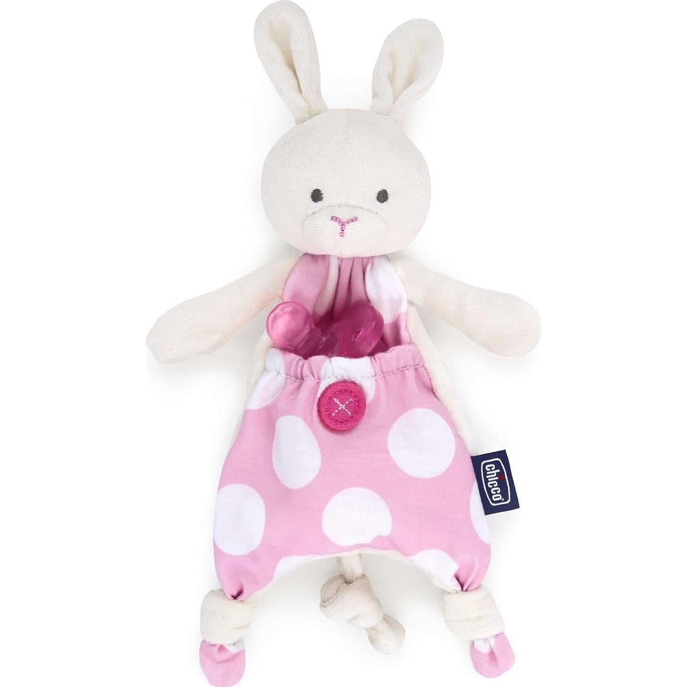 Chicco Pocket Buddies Conejo Rosa Suave Sujetador de Chupete