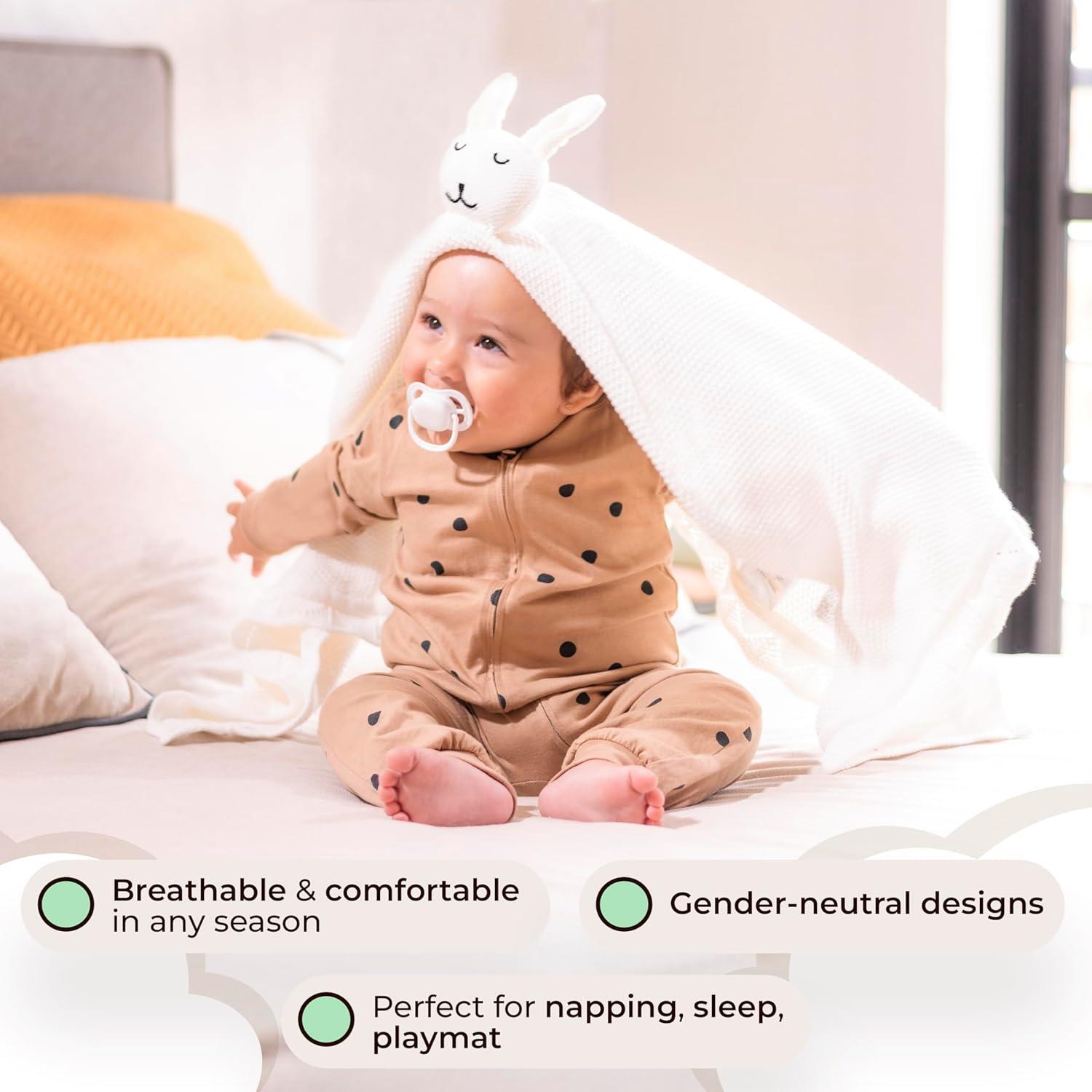 Manta Lovey Bordada para Bebé Tranquil Kiddo Algodón Orgánico