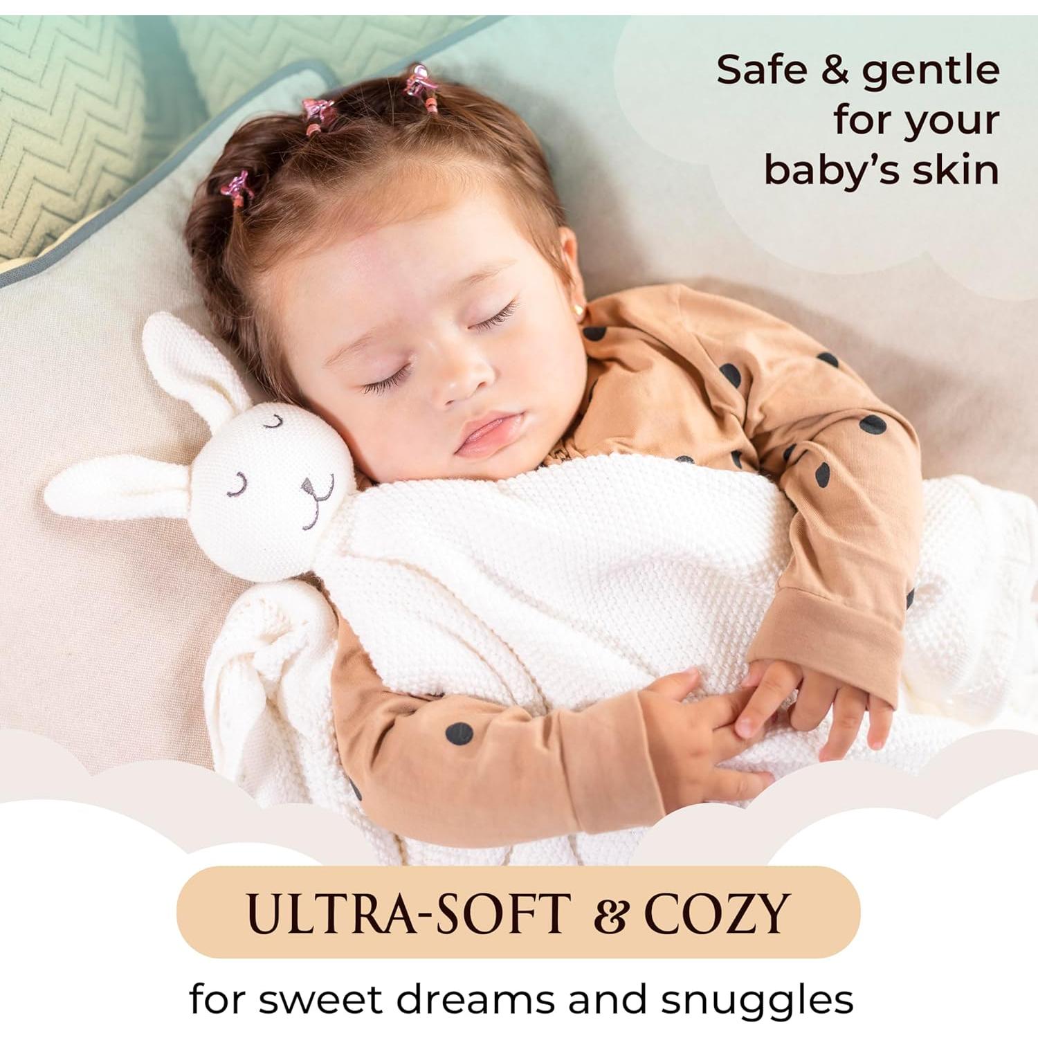 Manta Lovey Bordada para Bebé Tranquil Kiddo Algodón Orgánico