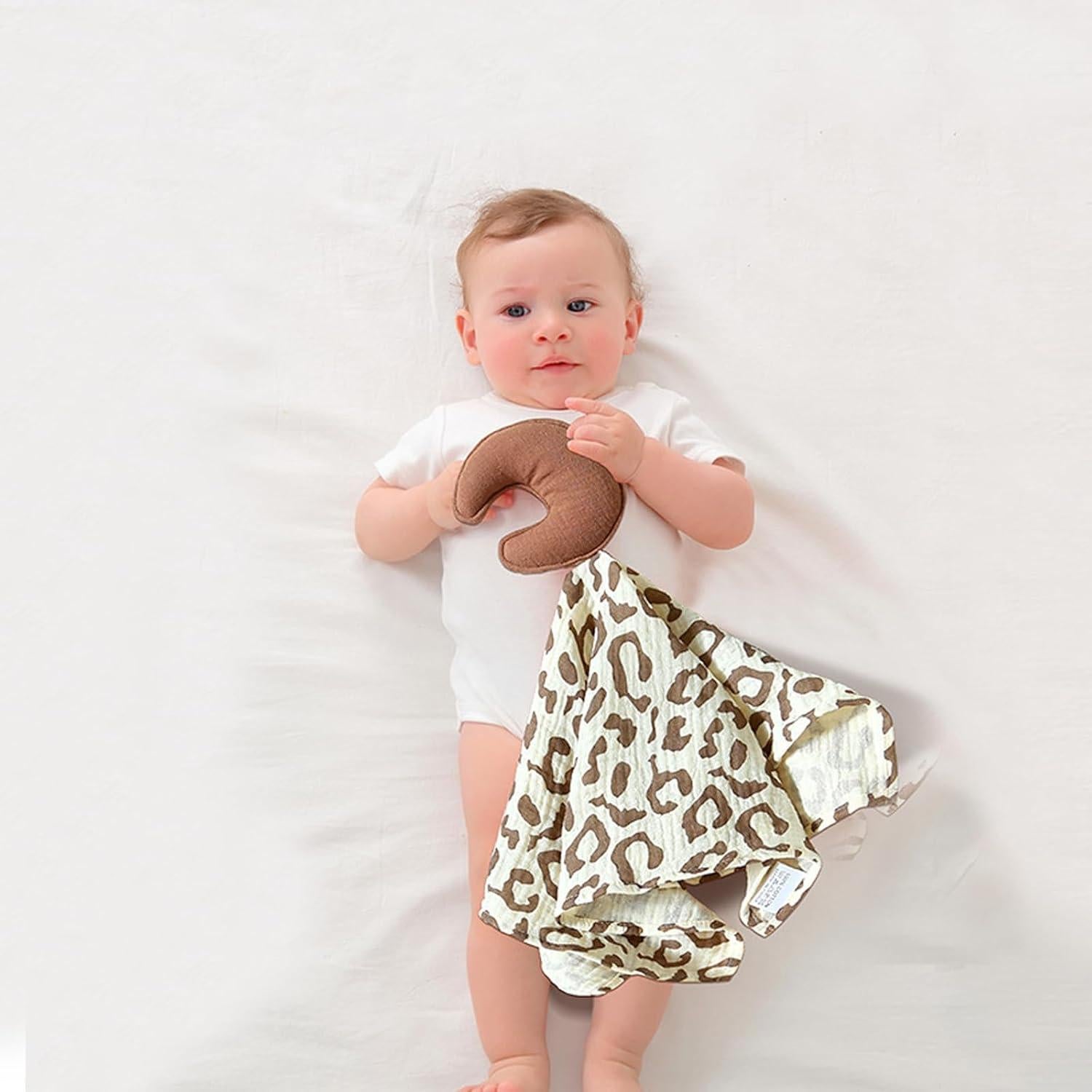 Manta Lovey ATONGQI Algodón Orgánico Azul Estrella y Luna