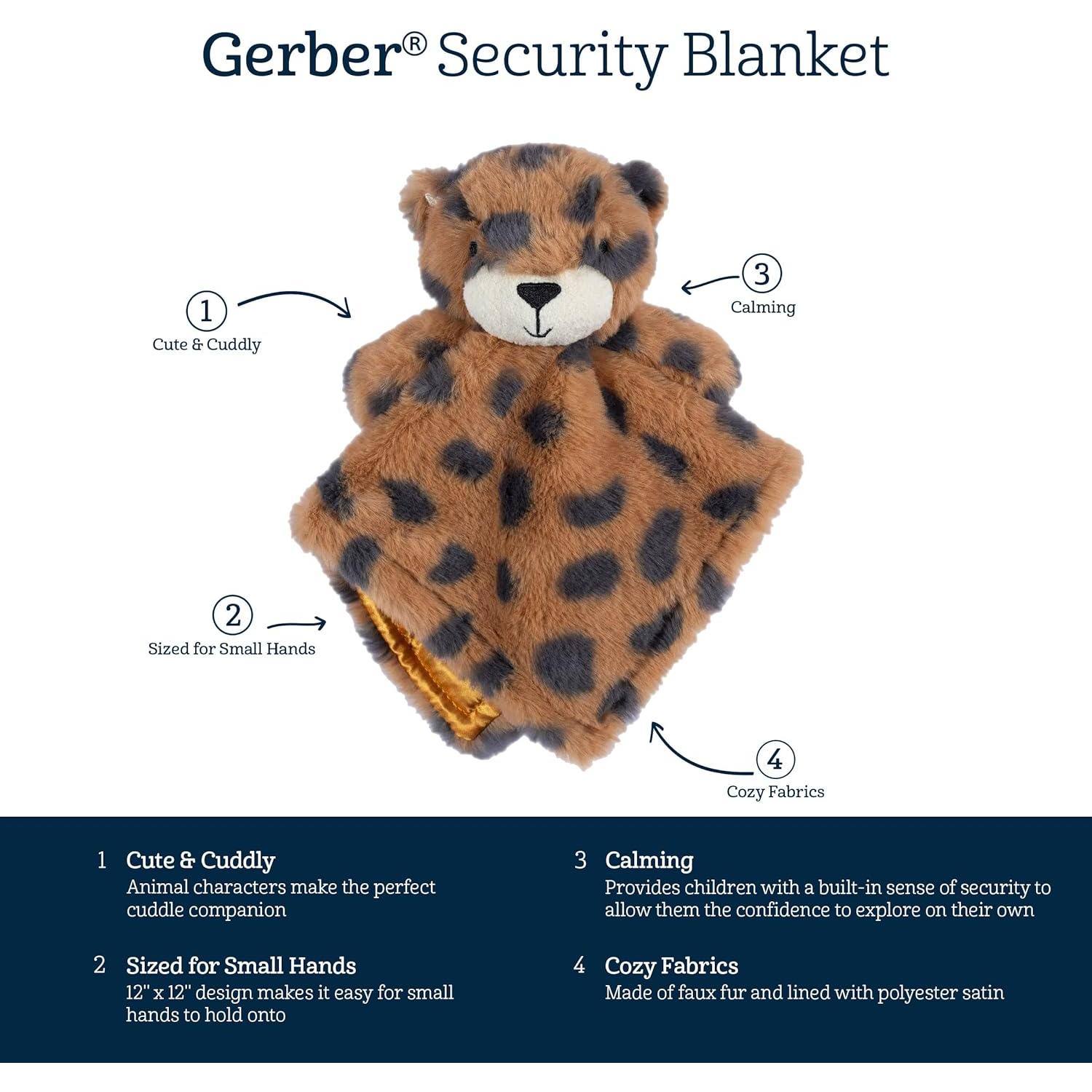 Manta de Seguridad de Peluche Gerber Guepardo 30x30 cm