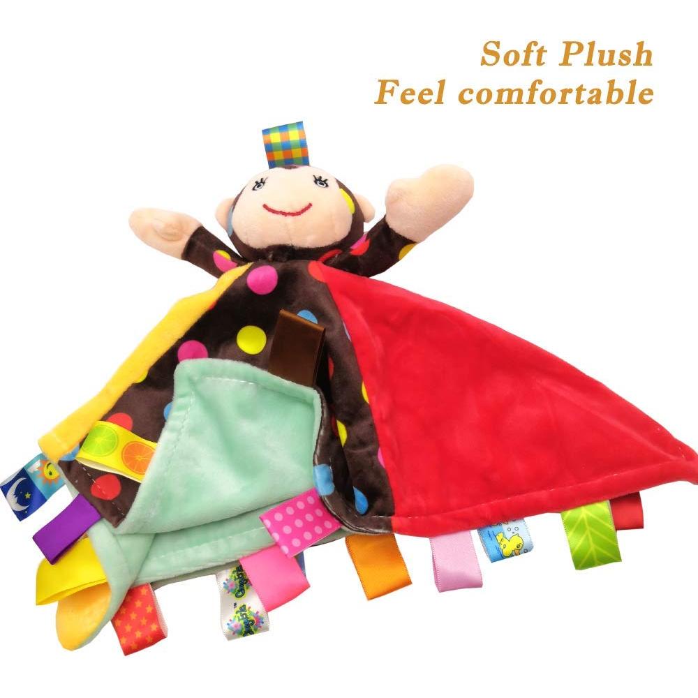 Manta de Seguridad Inchant Mono Colorido - Suave Peluche 33x33 cm