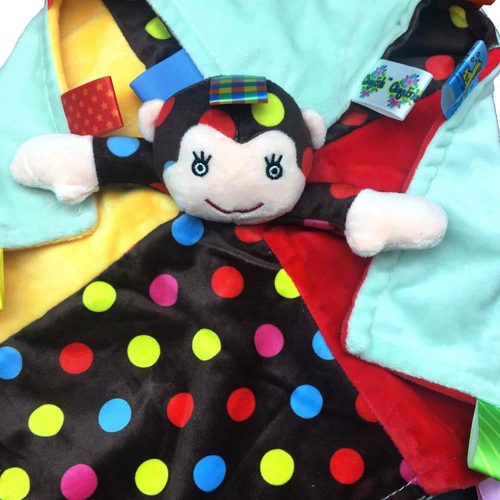 Manta de Seguridad Inchant Mono Colorido - Suave Peluche 33x33 cm