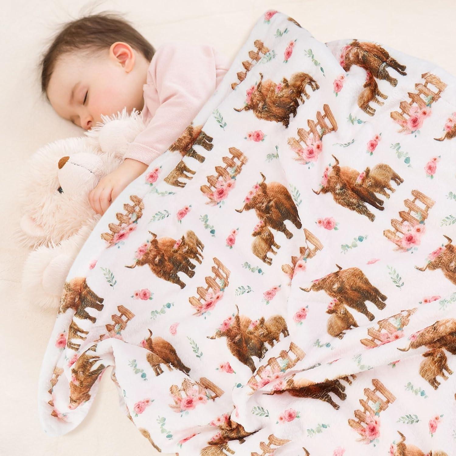 Manta de Bebé DCOOLGO Highland Cow Lovey 71.1x101.6 cm