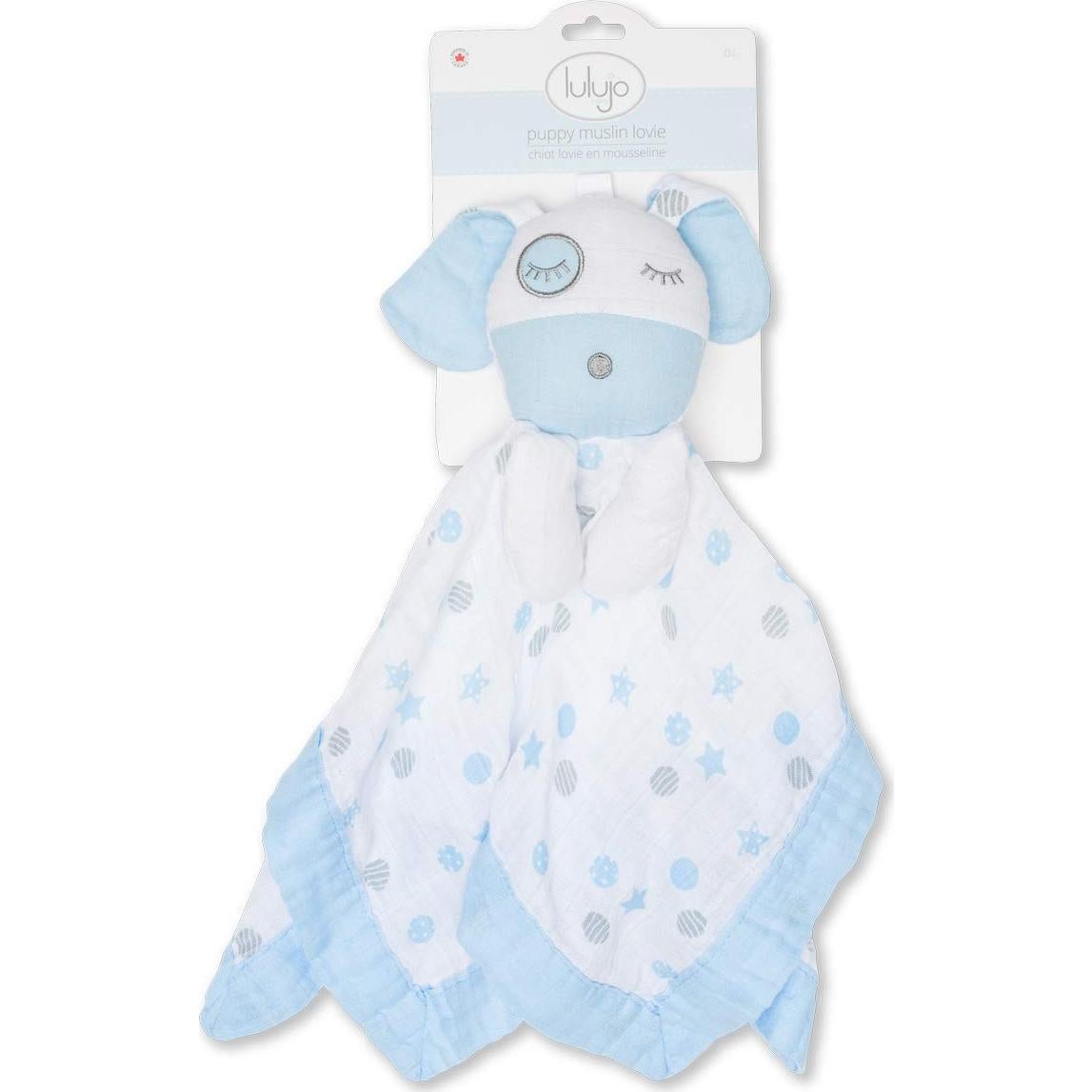 Juguete de Muselina Lulujo Cachorro Azul 38x38 cm