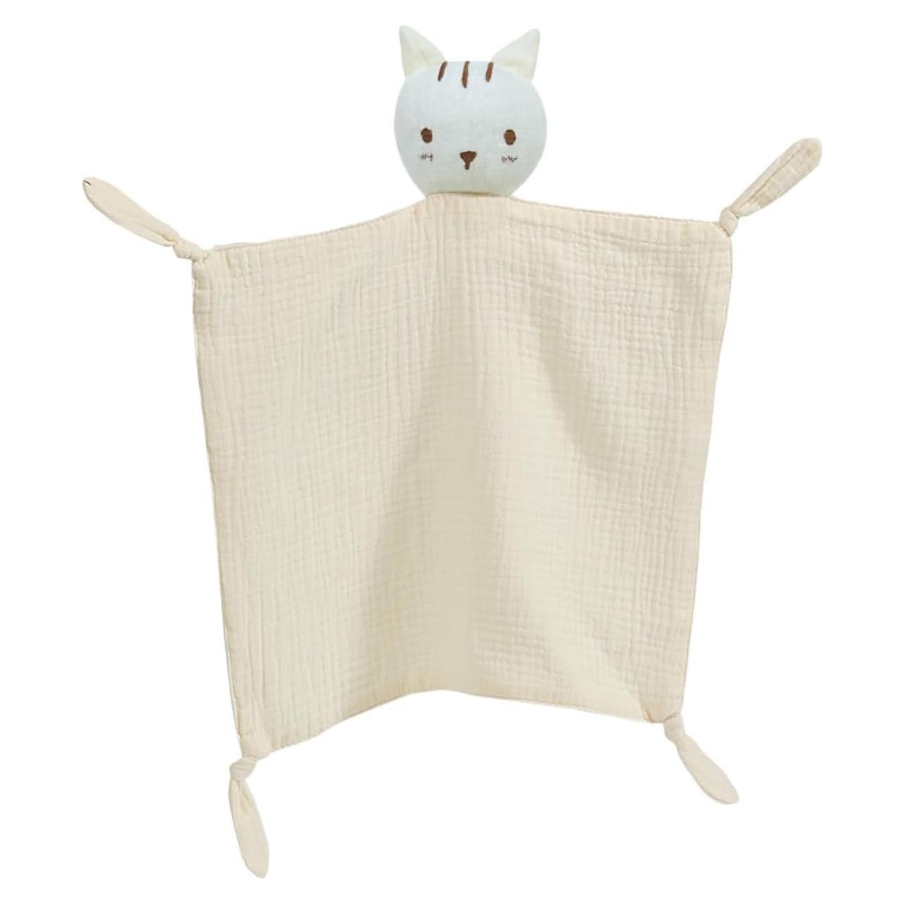 Manta Lovey Insular Gato Beige 100% Algodón Muselina