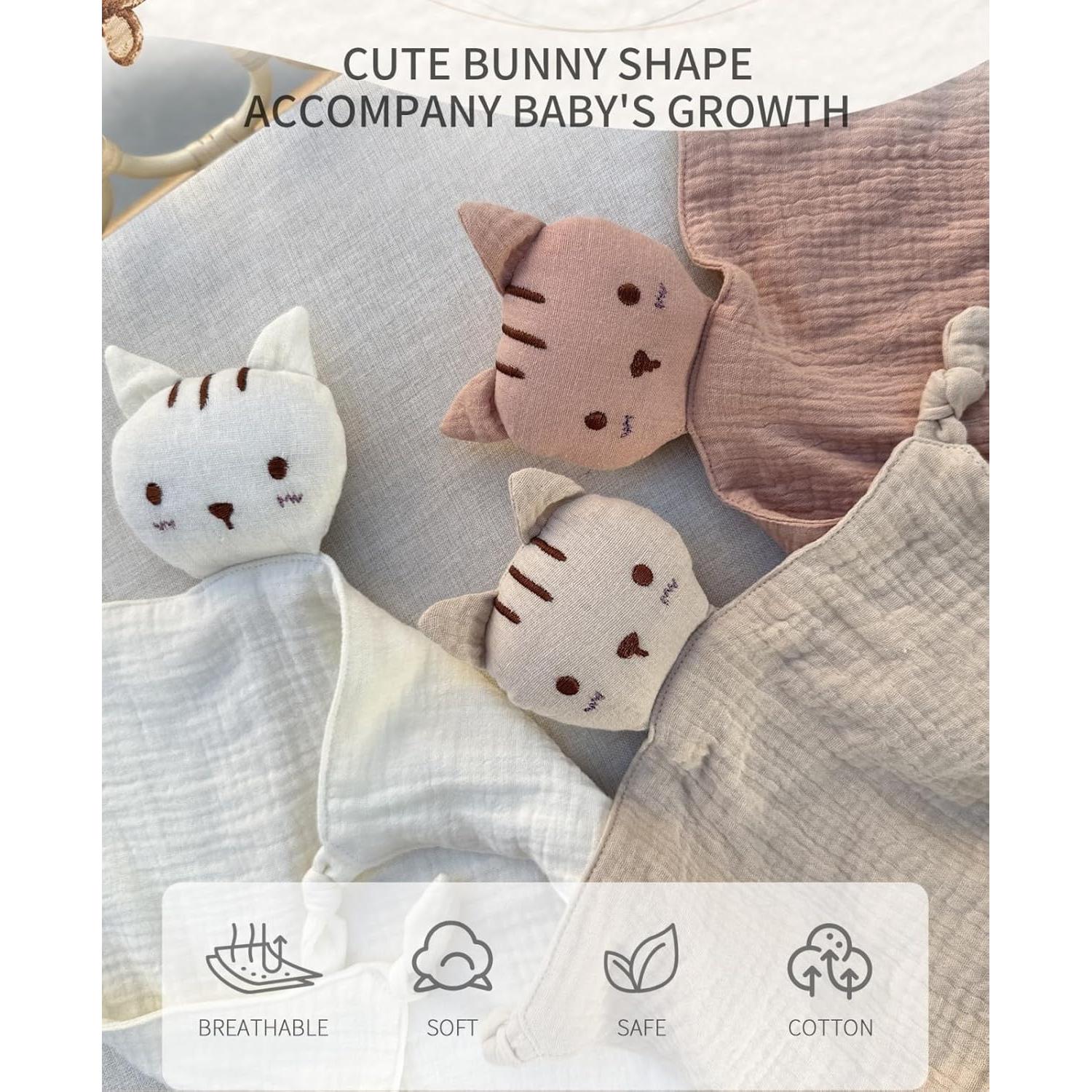 Manta Lovey Insular Gato Beige 100% Algodón Muselina