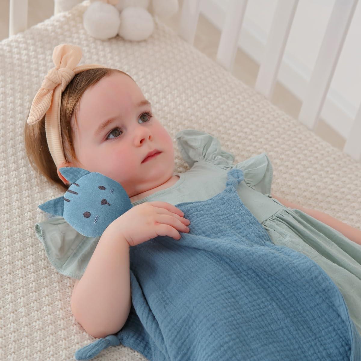 Manta Lovey Insular Gato Beige 100% Algodón Muselina