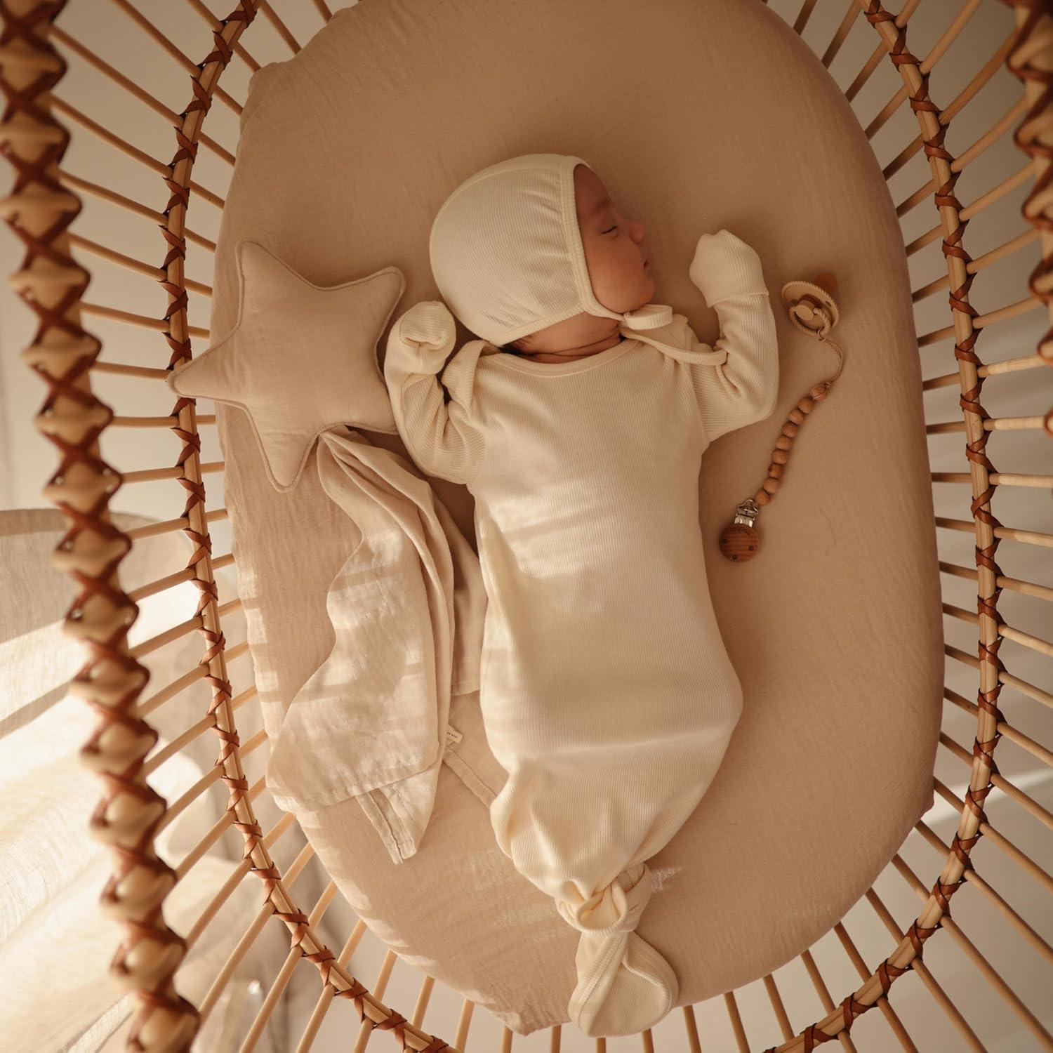 Manta de Seguridad para Bebé Mushie Estrella Niebla 100% Algodón