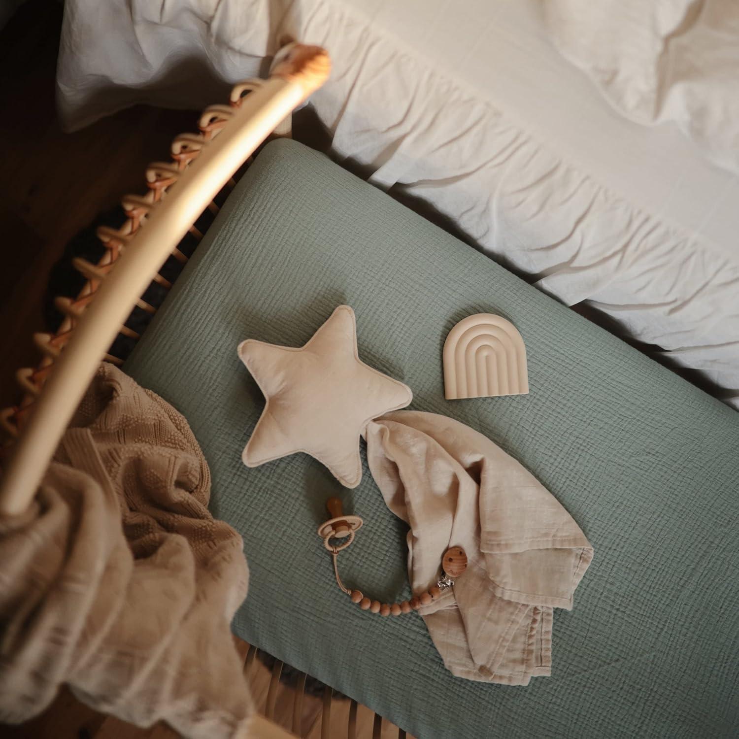 Manta de Seguridad para Bebé Mushie Estrella Niebla 100% Algodón