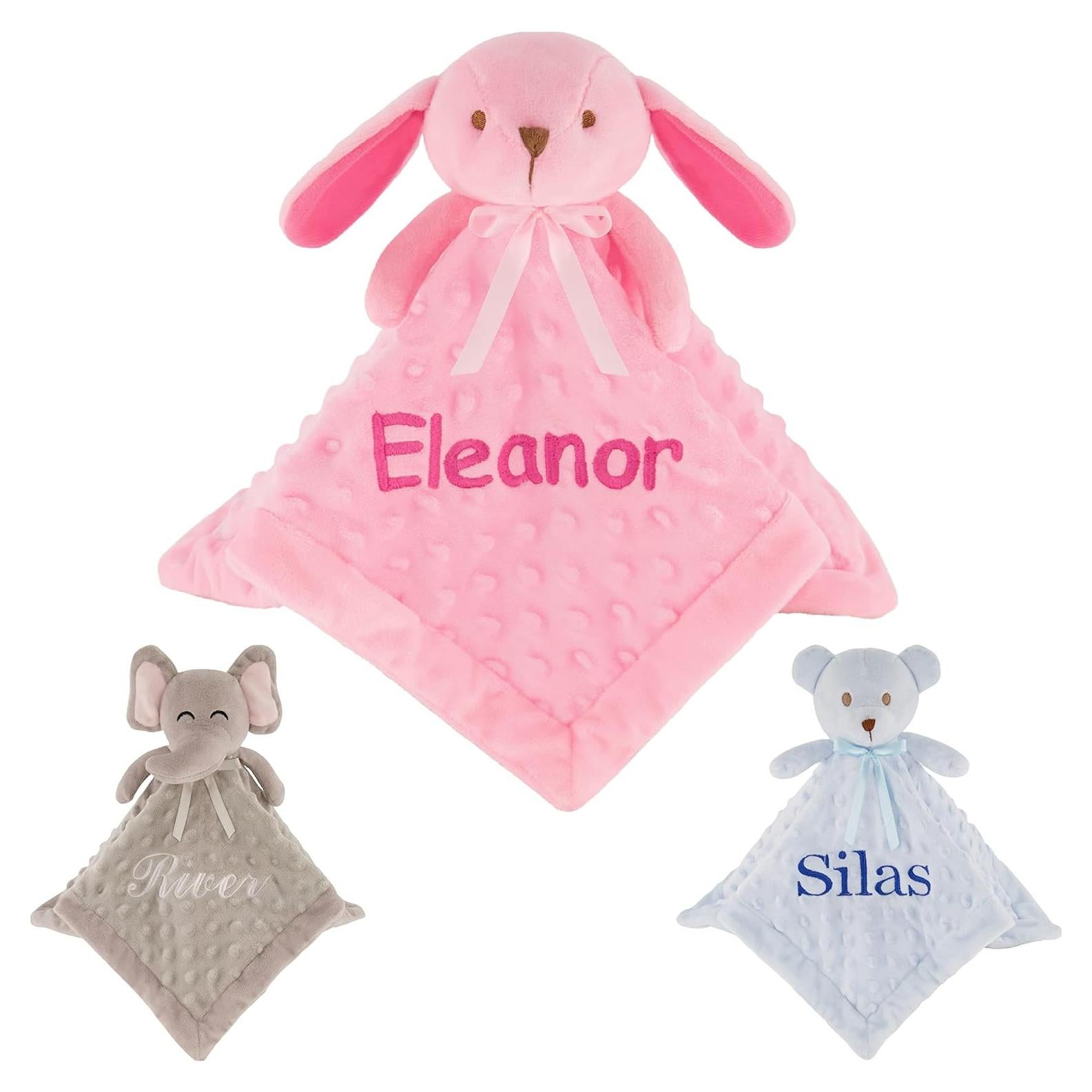 Manta Personalizada para Bebé Pasión Rosa con Conejo Bordado