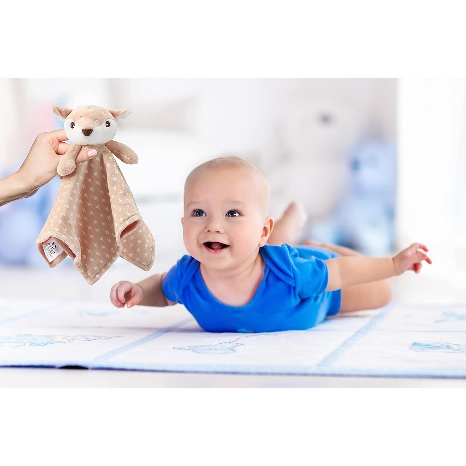 Manta de Felpa CREVENT para Bebés - Ciervo Marrón 35.5 cm