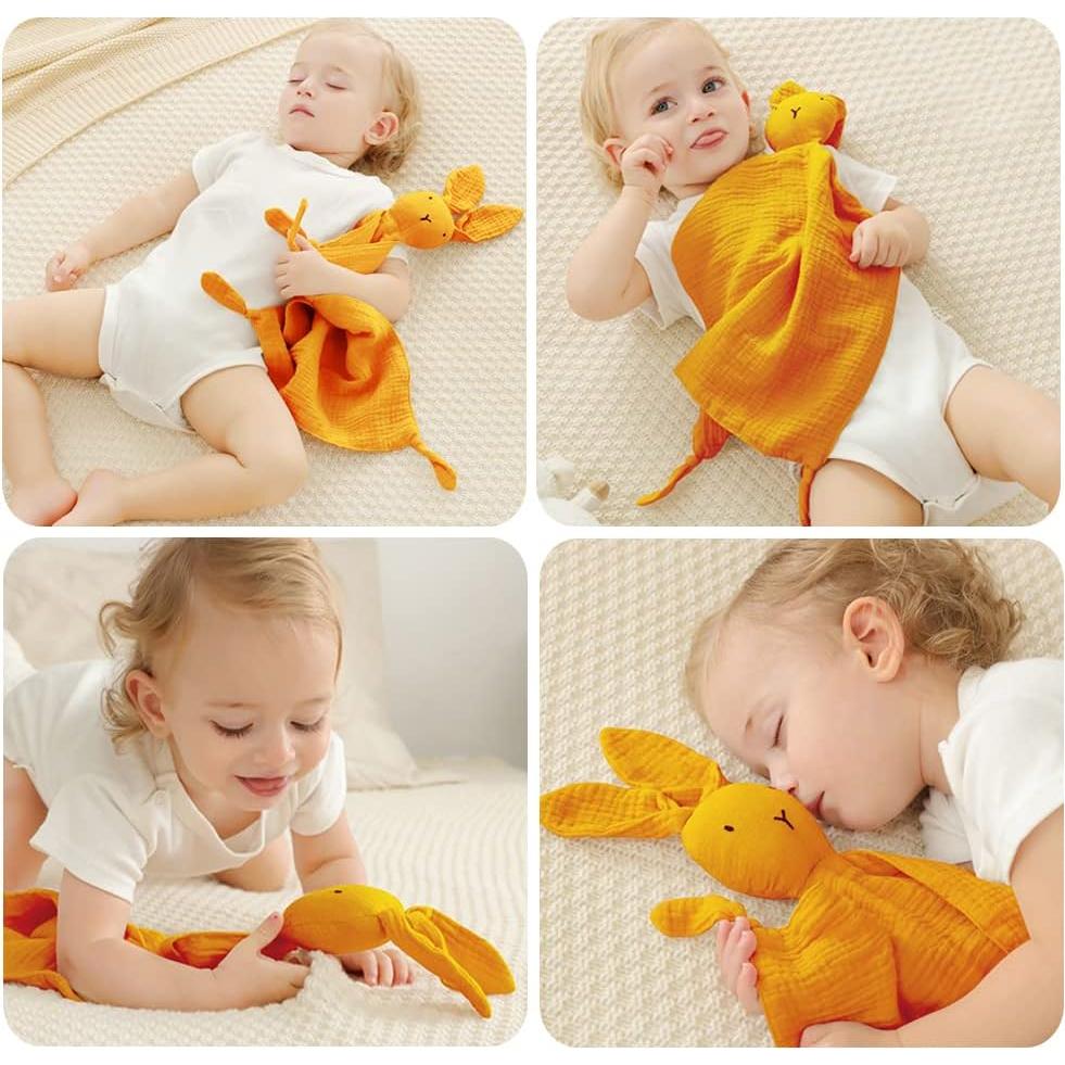 Manta de Muselina de Algodón Orgánico PEIPEIWU Conejo 28x28cm