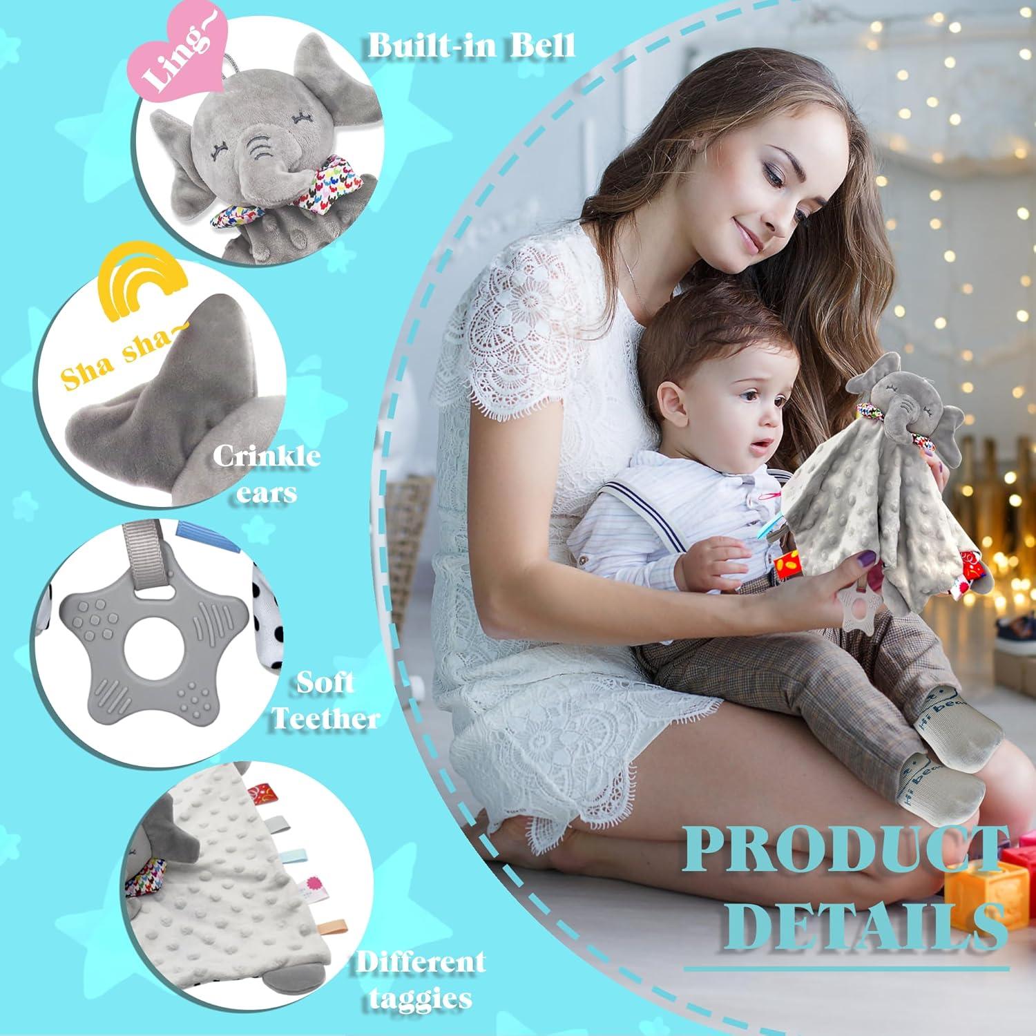 Manta de Seguridad Elefante Numyawl para Bebés 28x28 cm