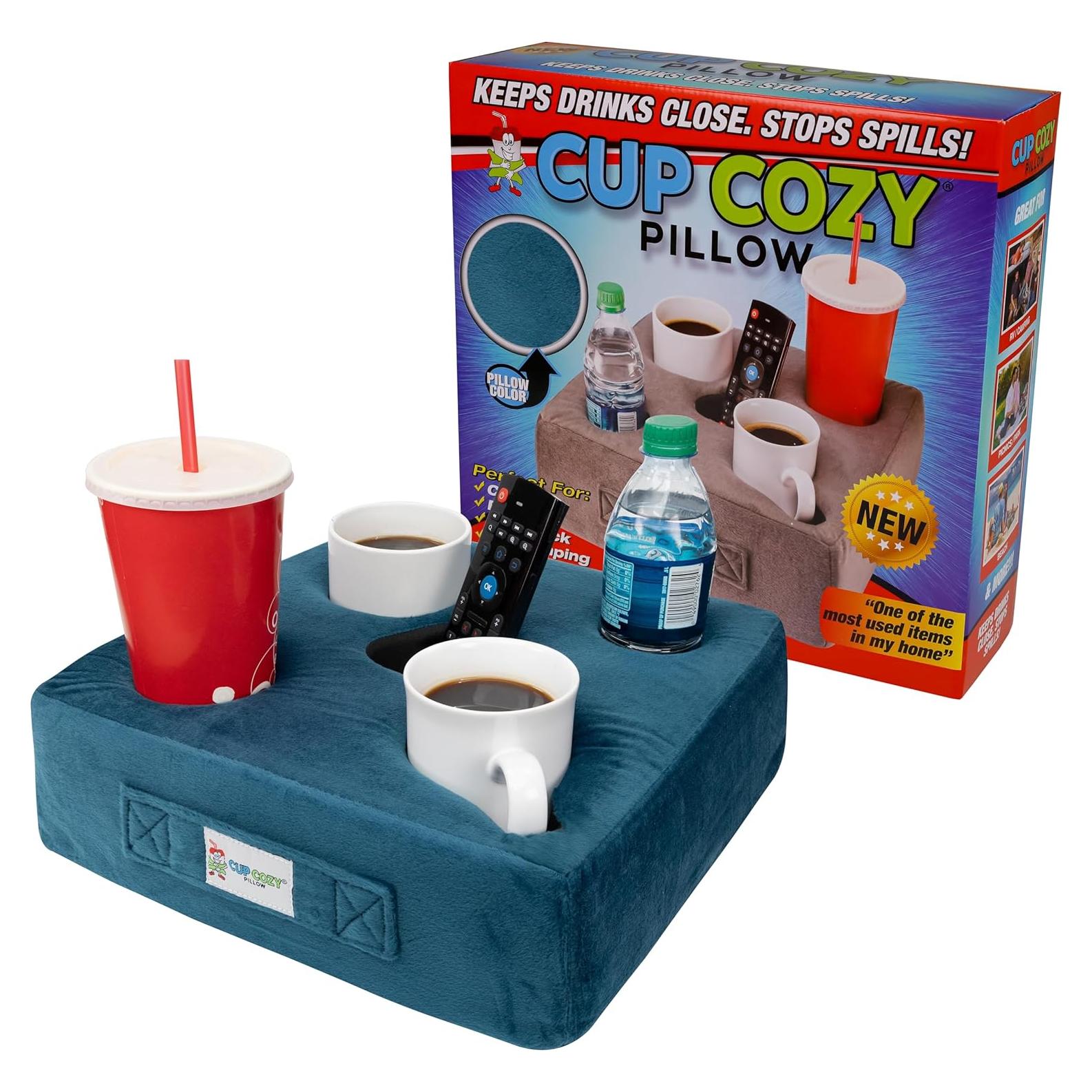 Cojín Portavasos Cojín Portavasos Teal 5 Agujeros para Bebidas