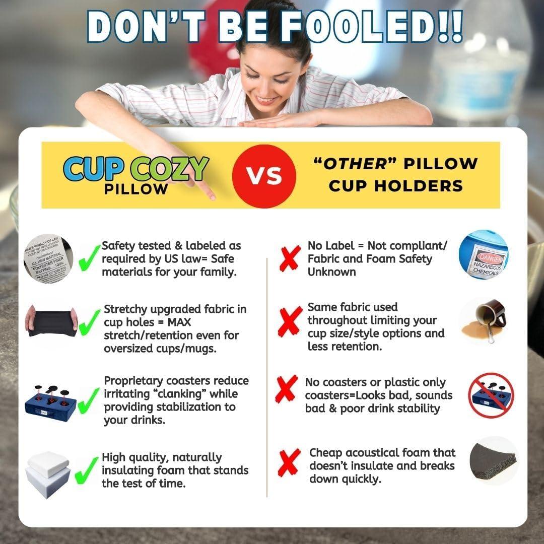 Cojín Portavasos Cojín Portavasos Teal 5 Agujeros para Bebidas