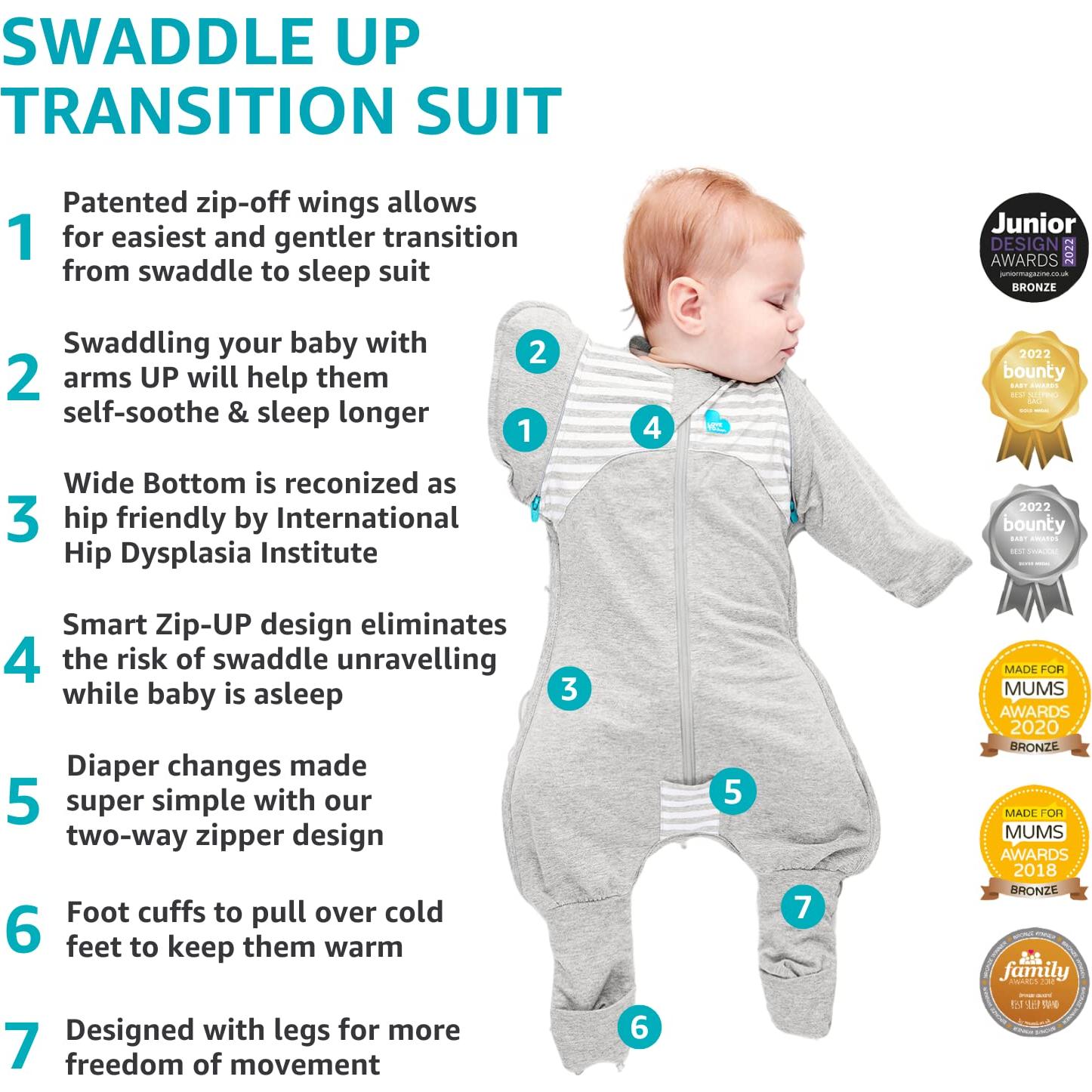 Love to Dream Swaddle UP Traje de Transición 3.5 TOG Gris Grande