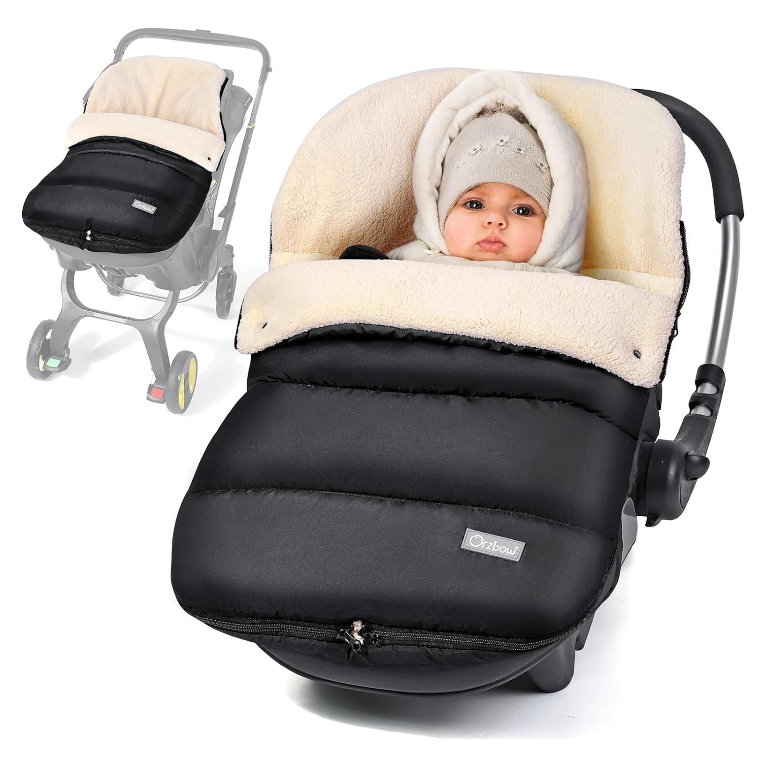 Cubierta de Asiento de Auto para Bebés Orzbow Invierno, Negro