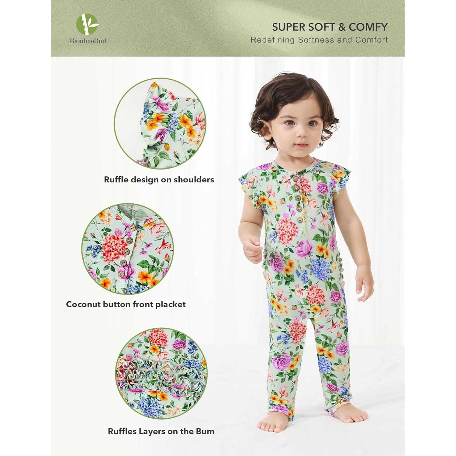 Mono sin mangas BambooBud para bebé 12-18 meses flores