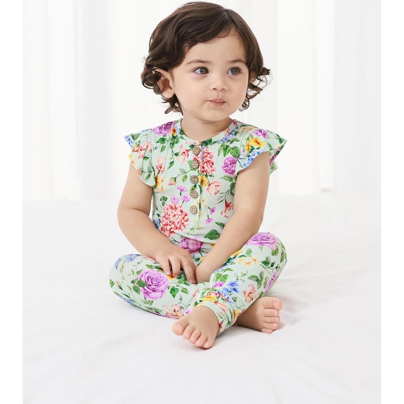 Mono sin mangas BambooBud para bebé 12-18 meses flores