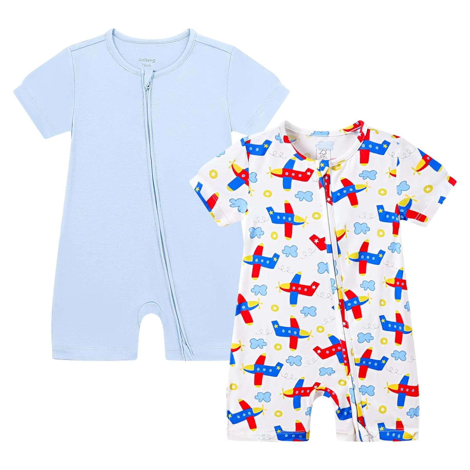 Mono de Bebé JunNeng de Manga Corta 6-12 Meses Viscosa Bambú