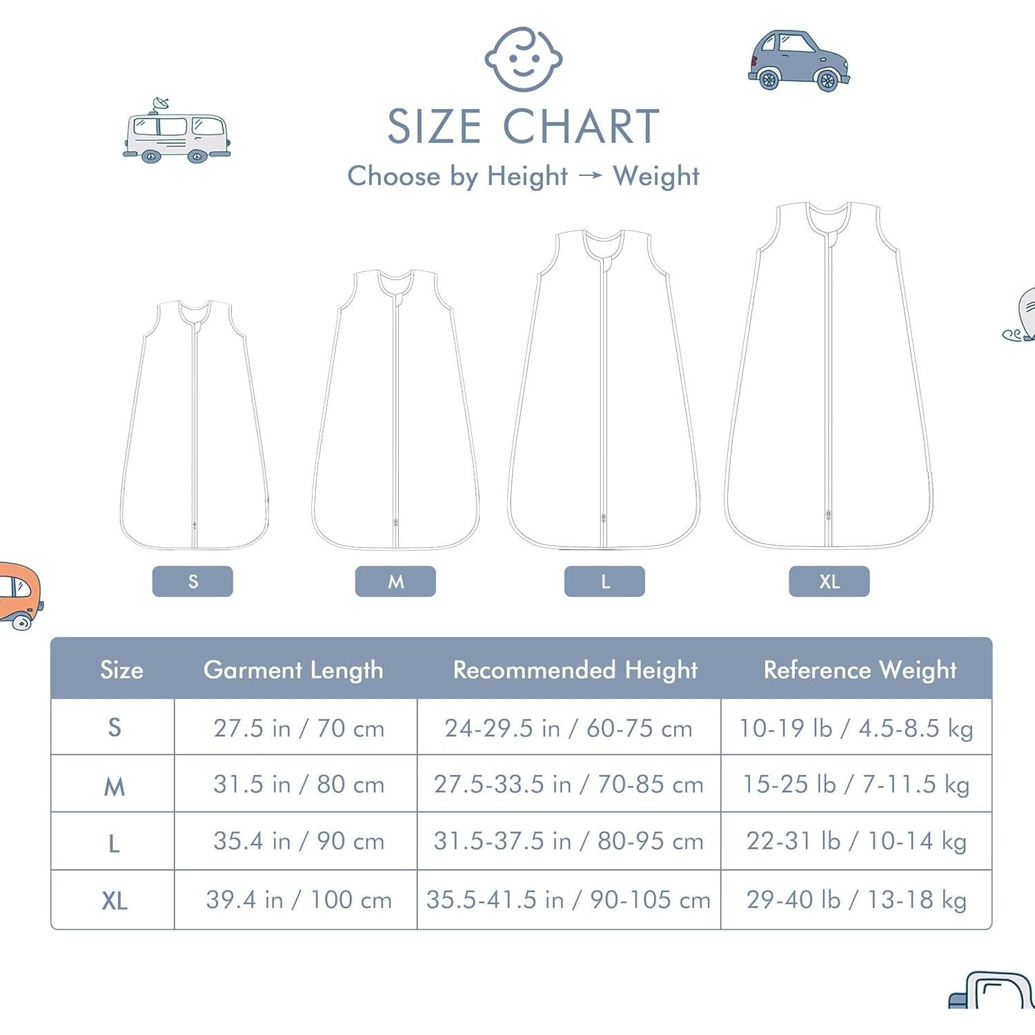 Saco de Sueño Bebé TADO MUSLIN 100% Algodón Orgánico 0.5 TOG