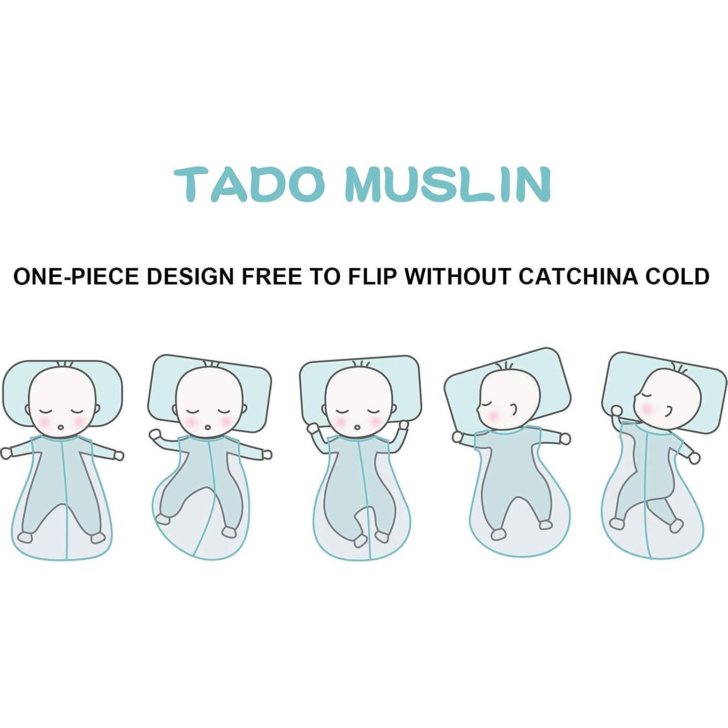 Saco de Sueño Bebé TADO MUSLIN 100% Algodón Orgánico 0.5 TOG