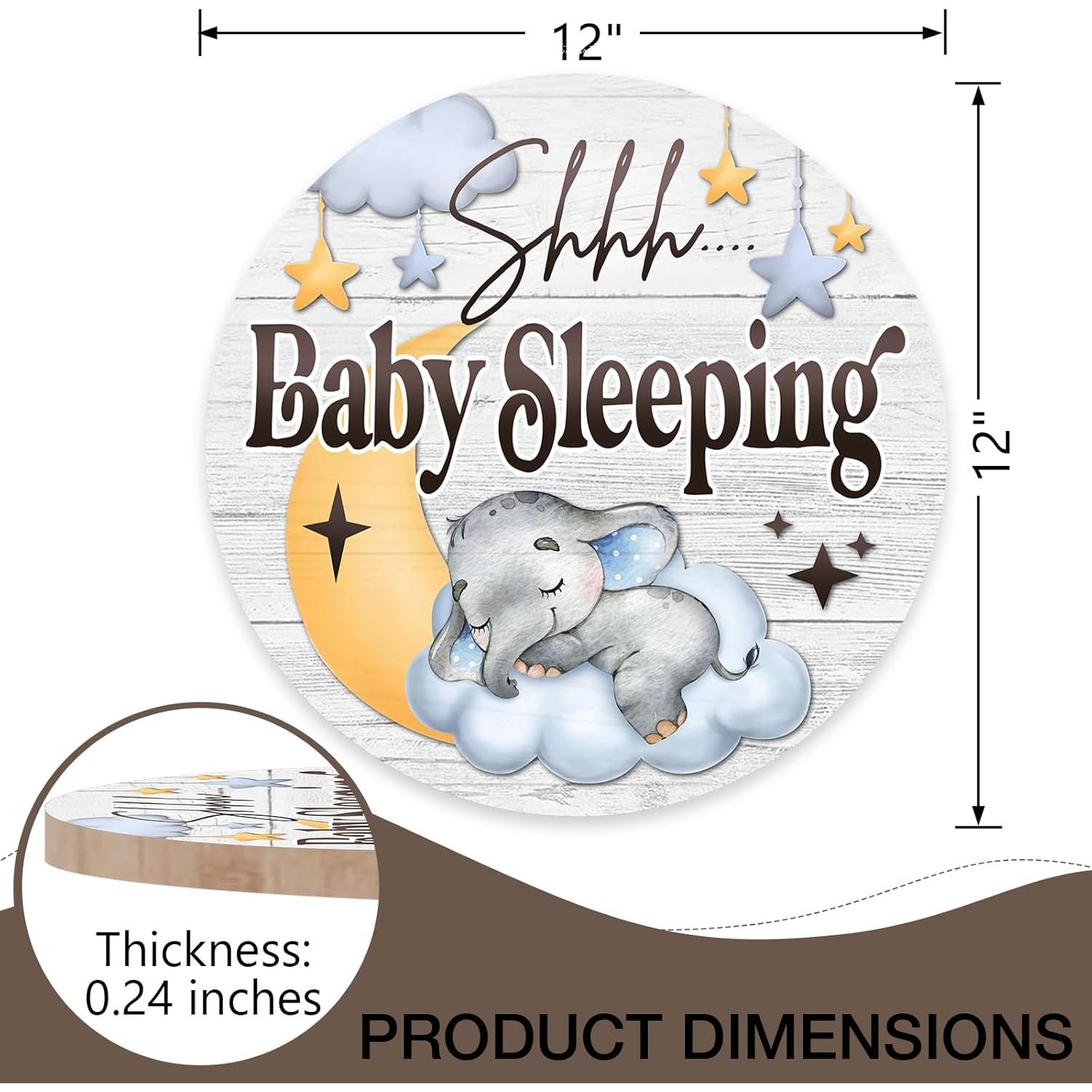 Cartel de Puerta Shhh Bebé Durmiendo Deroro 30.48 cm Azul