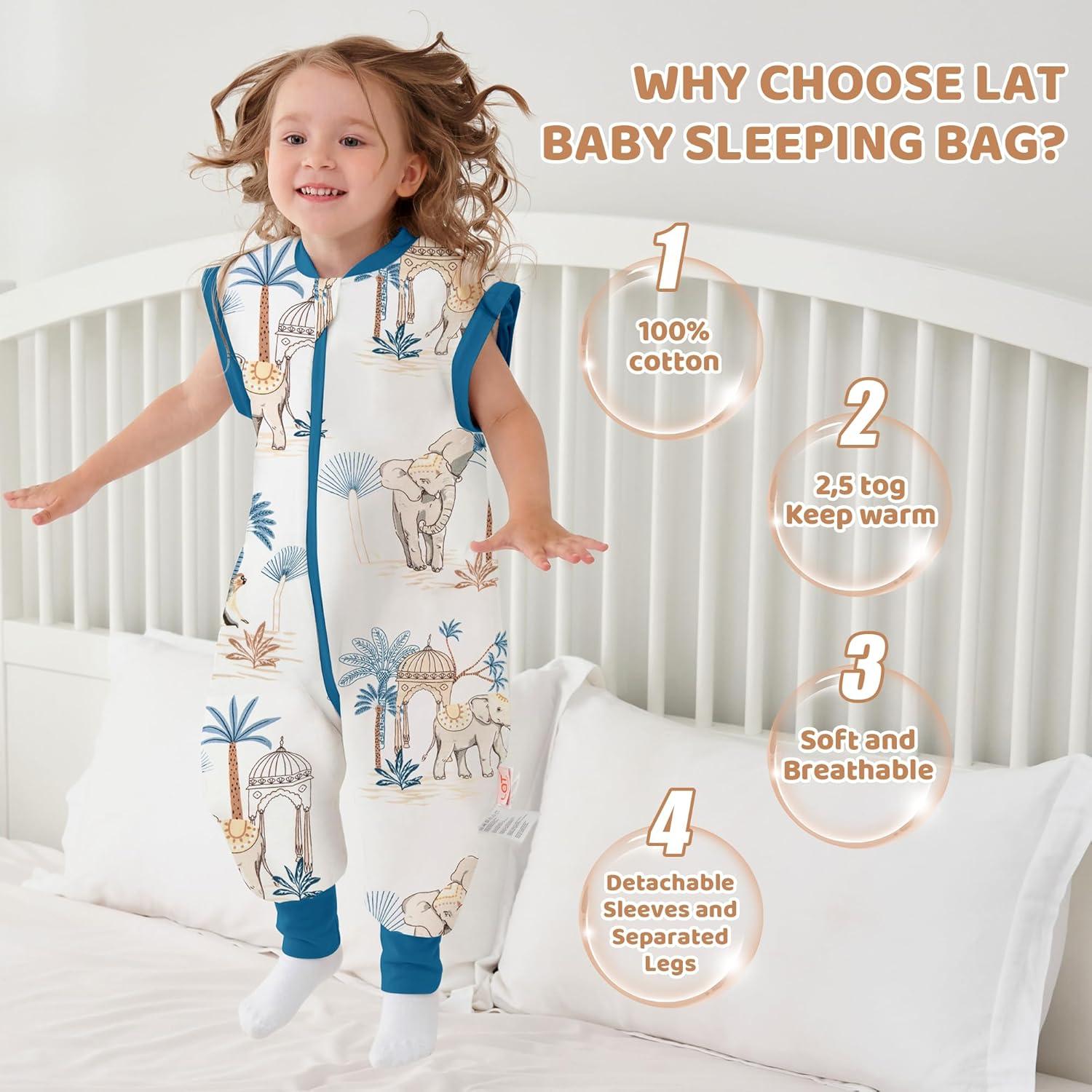 Saco de Sueño para Bebé LAT Invierno 2.5 TOG Mangas Removibles