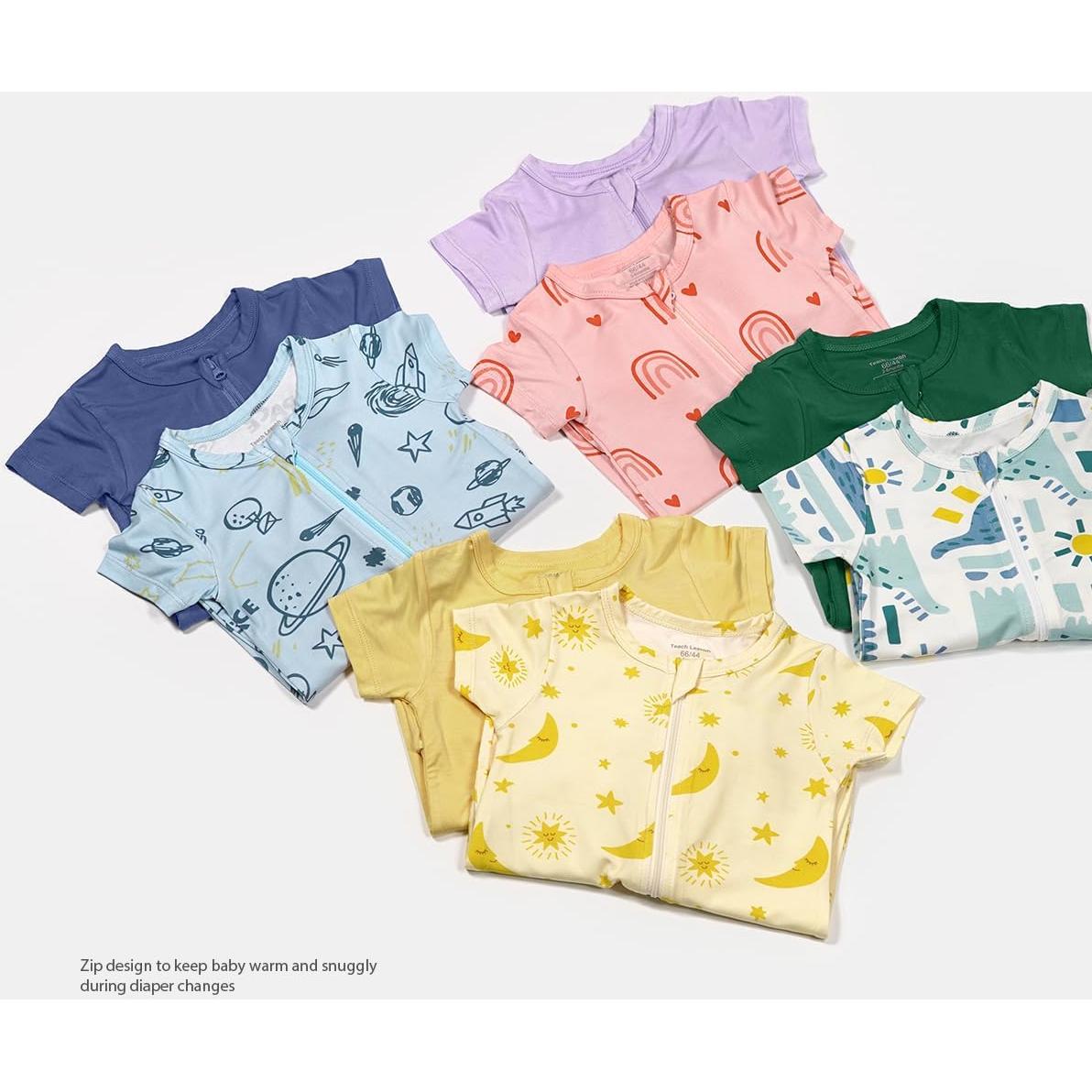 Pijamas de Viscosa de Bambú para Bebés 2 Piezas Verde Dinosaurio