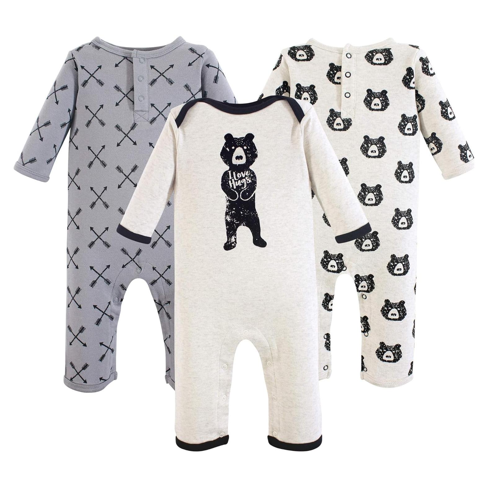 Monos de Algodón Unisex para Bebés Yoga Sprout - 3 Piezas