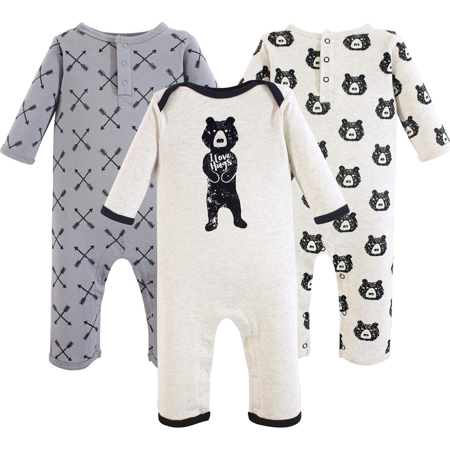 Monos de Algodón Unisex para Bebés Yoga Sprout - 3 Piezas