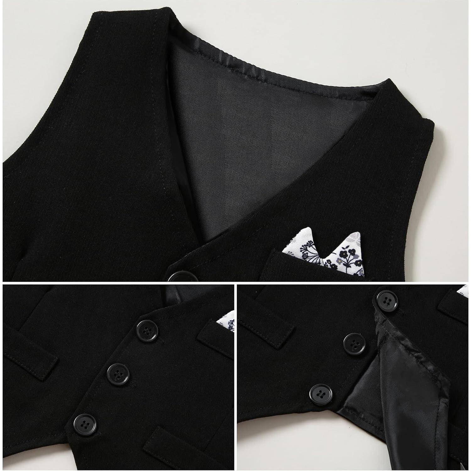 Conjunto Traje Formal Bebé Niño YALLET 3-6 Meses Chaleco Negro