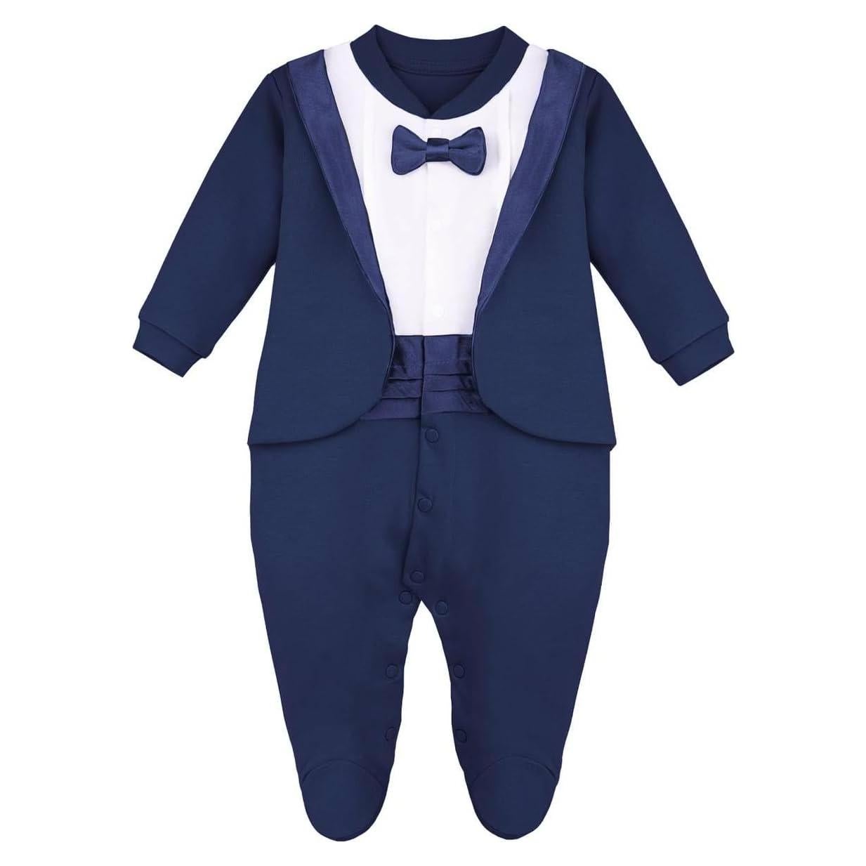 Traje de Gala para Bebé Niño Lilax con Pajarita Marino 3 Meses