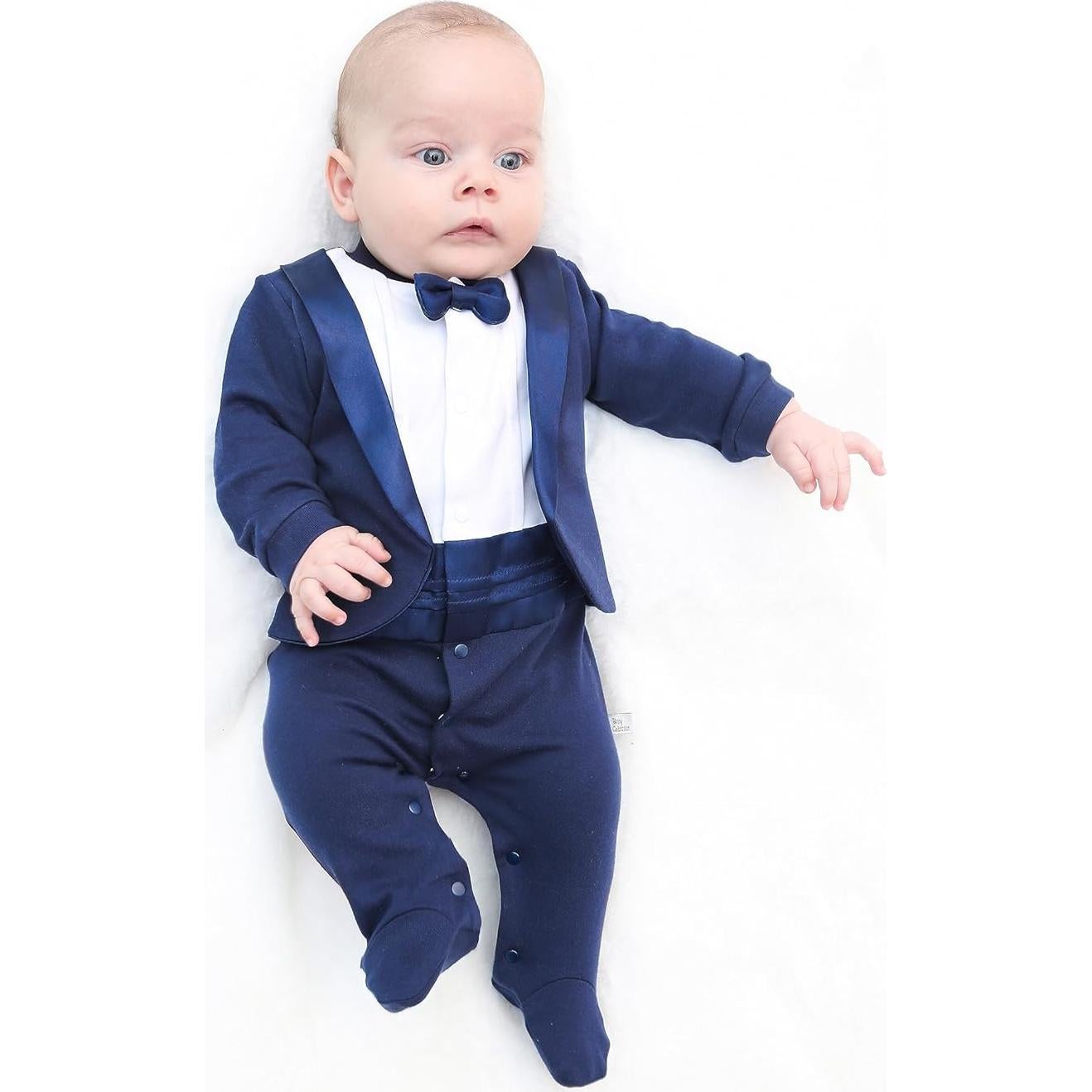 Traje de Gala para Bebé Niño Lilax con Pajarita Marino 3 Meses