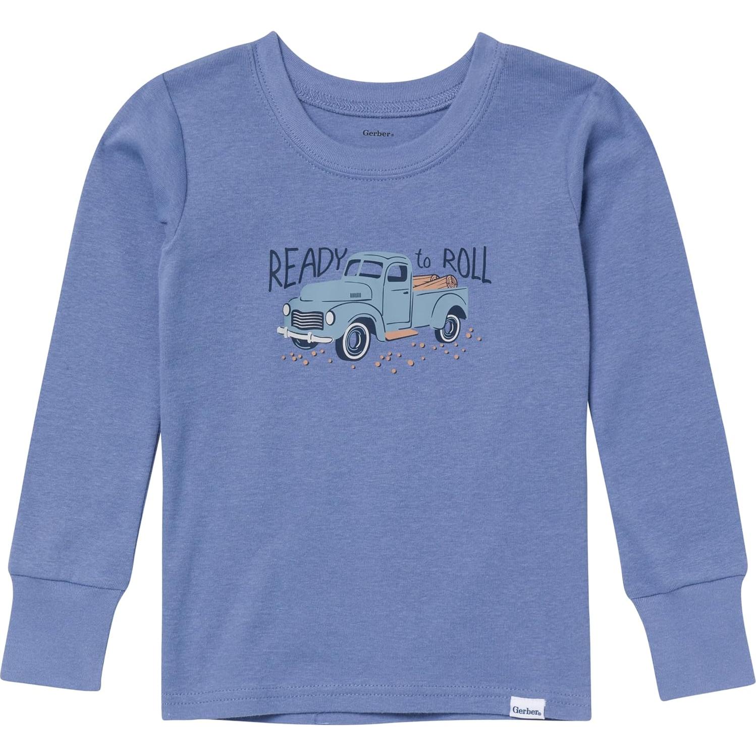 Conjunto de pijama 2 piezas Gerber para bebés 2T azul coche