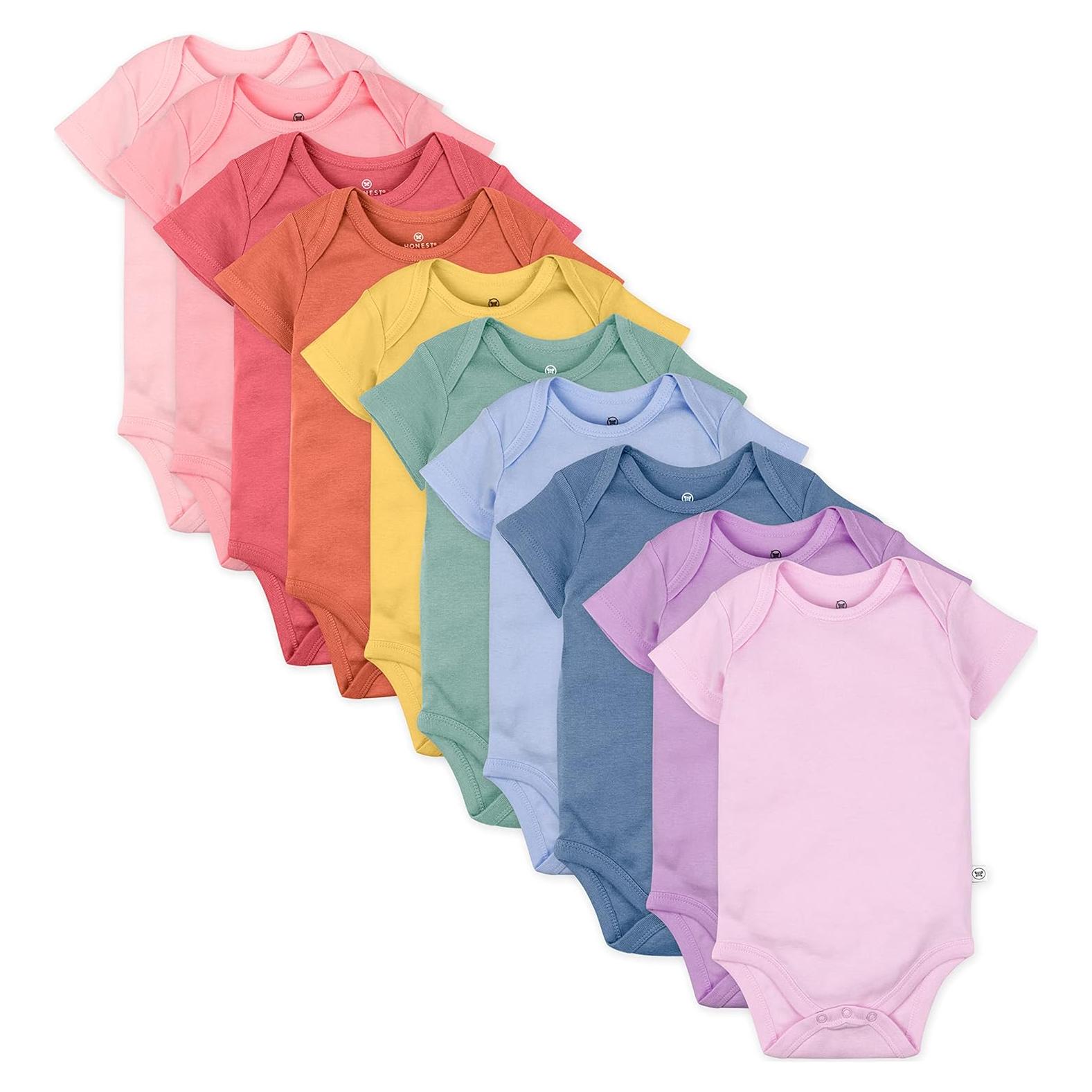 Bodies de Manga Corta Honestbaby 10-Pack 100% Algodón Orgánico