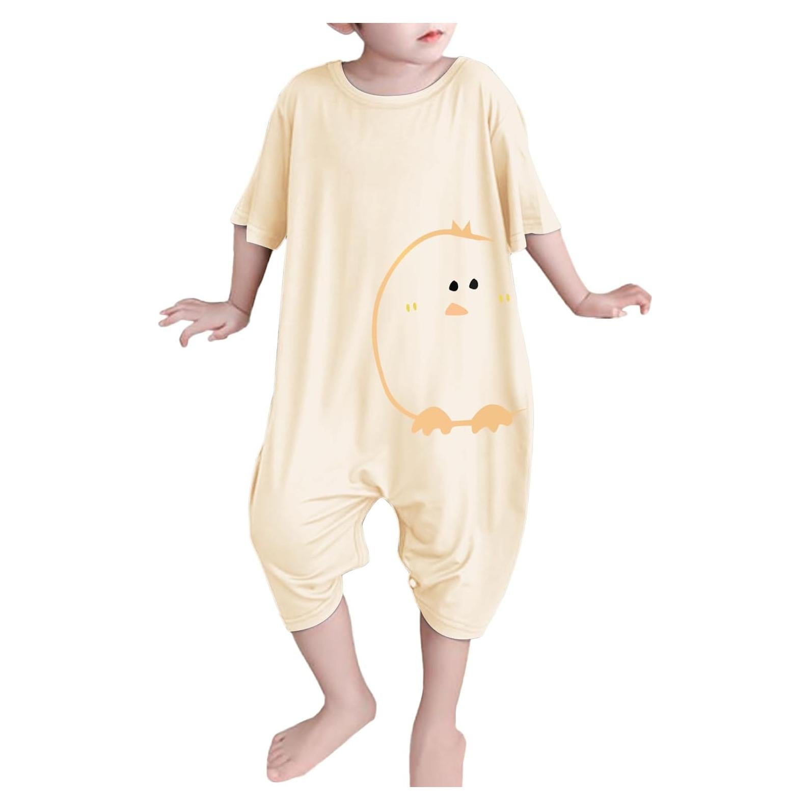 Pijama Sin Pies para Niños Umeyda 4-5T Beige Manga Corta