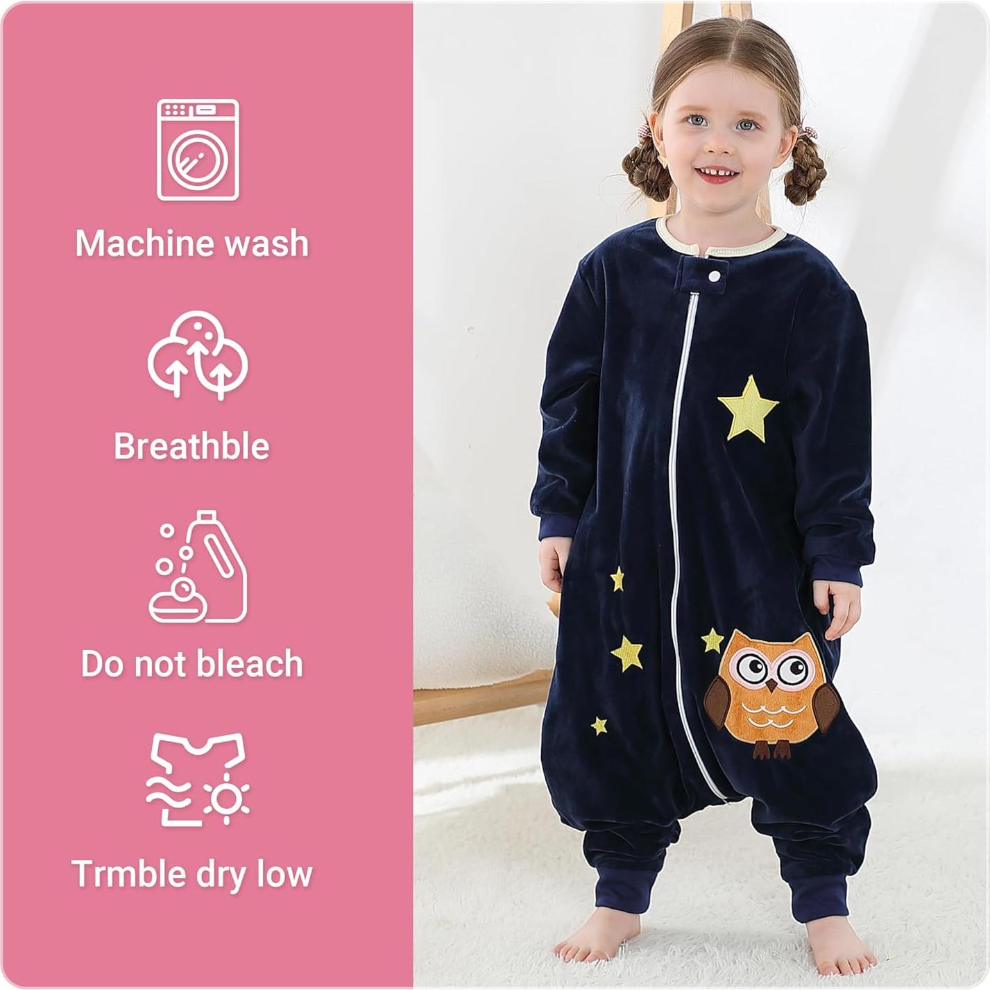 Saco de Dormir MICHLEY para Bebé 1-3 Años Manga Larga Búho