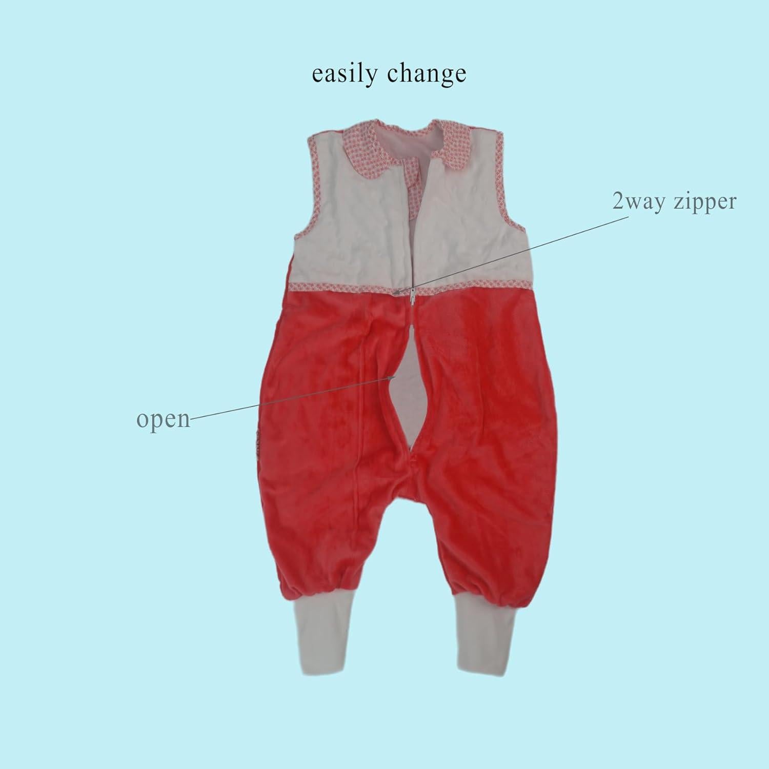 Saco de dormir para bebés 1.5 TOG con pies NVLS-RED-S