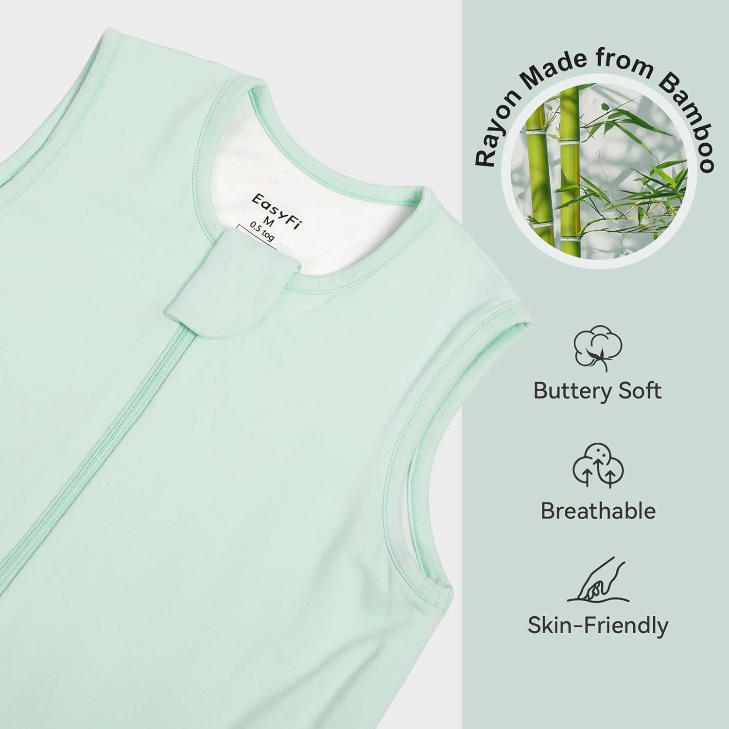 Saco de dormir unisex EasyFi 6-12 meses 1.0 Tog bambú verde