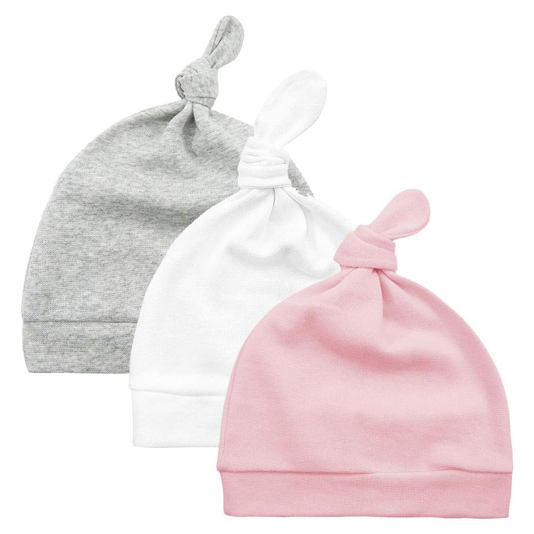 Conjunto Gorro y Manoplas Durio para Bebés 0-6 Meses Gris/Rosa