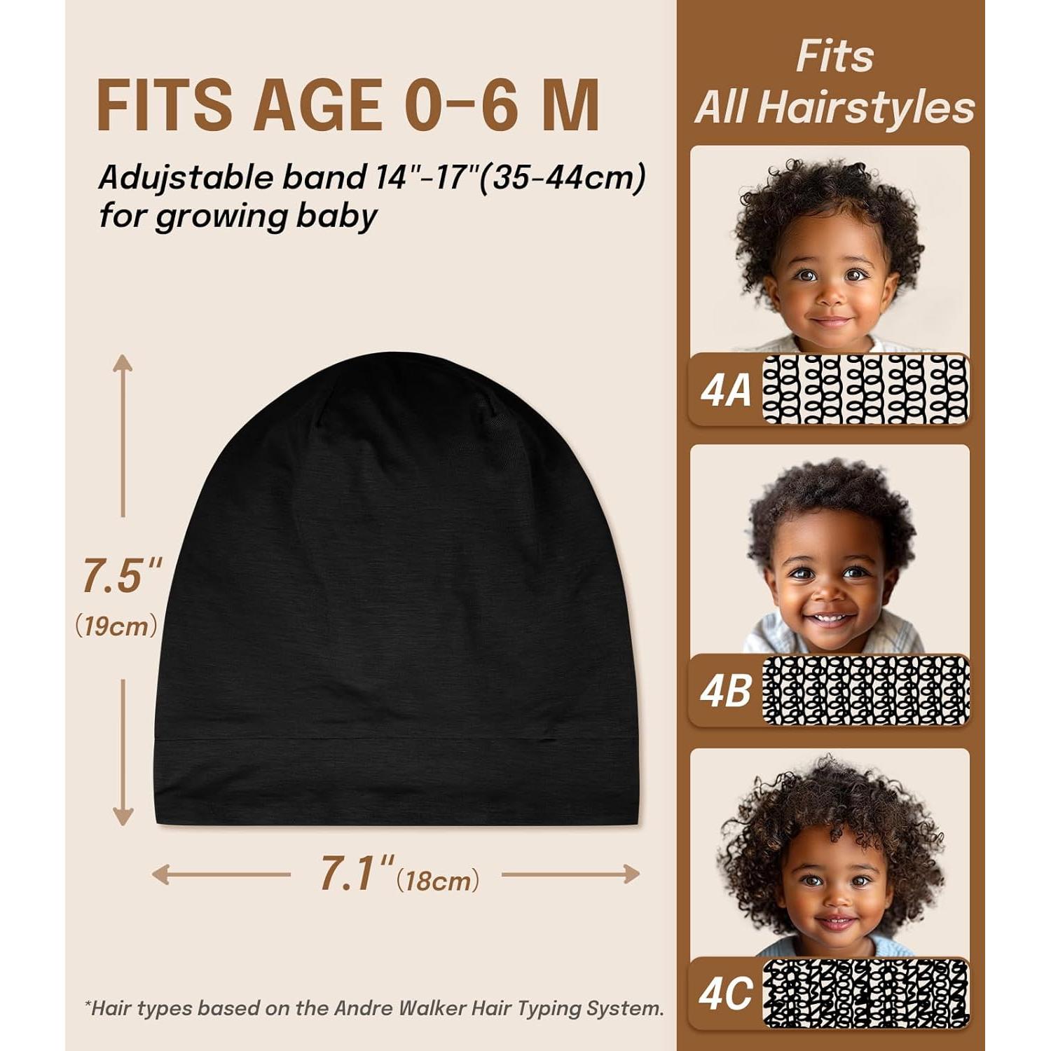 Bonete de Dormir Fittia para Bebés 0-6 Meses, Satén Suave