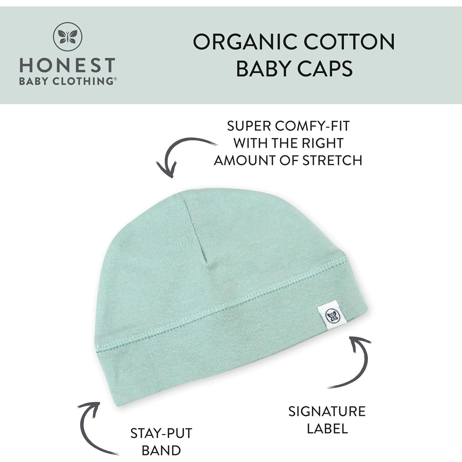 Gorros Reversibles para Bebés HonestBaby 100% Algodón Orgánico