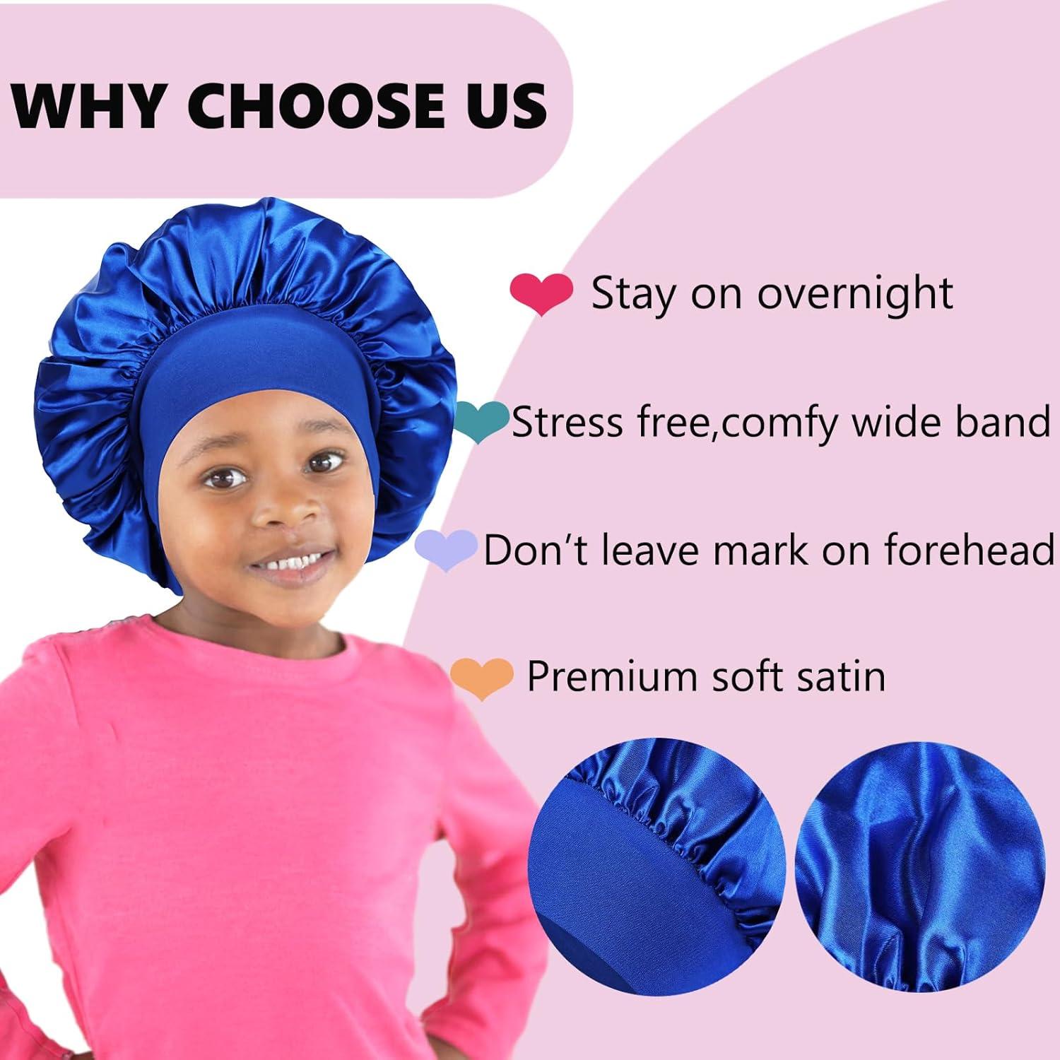 Bonete de satén para dormir LBYLUS azul para bebés