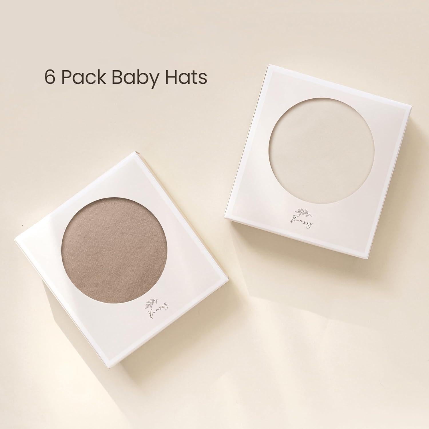 Konssy Conjunto de 6 Gorras Beanie para Bebés 0-6 Meses